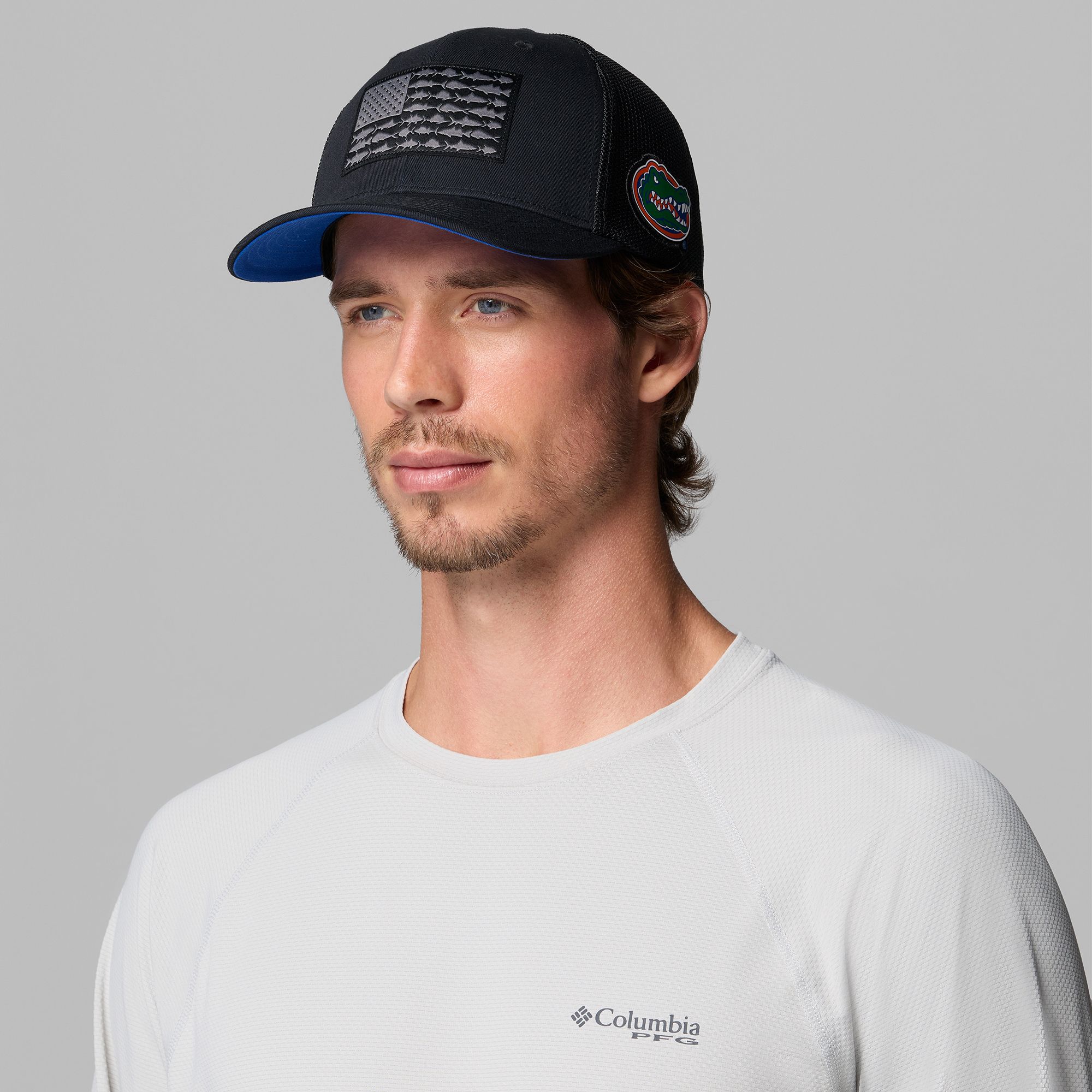 Columbia Adult Florida Gators Black Mesh Fish Flag Flex Fit Hat