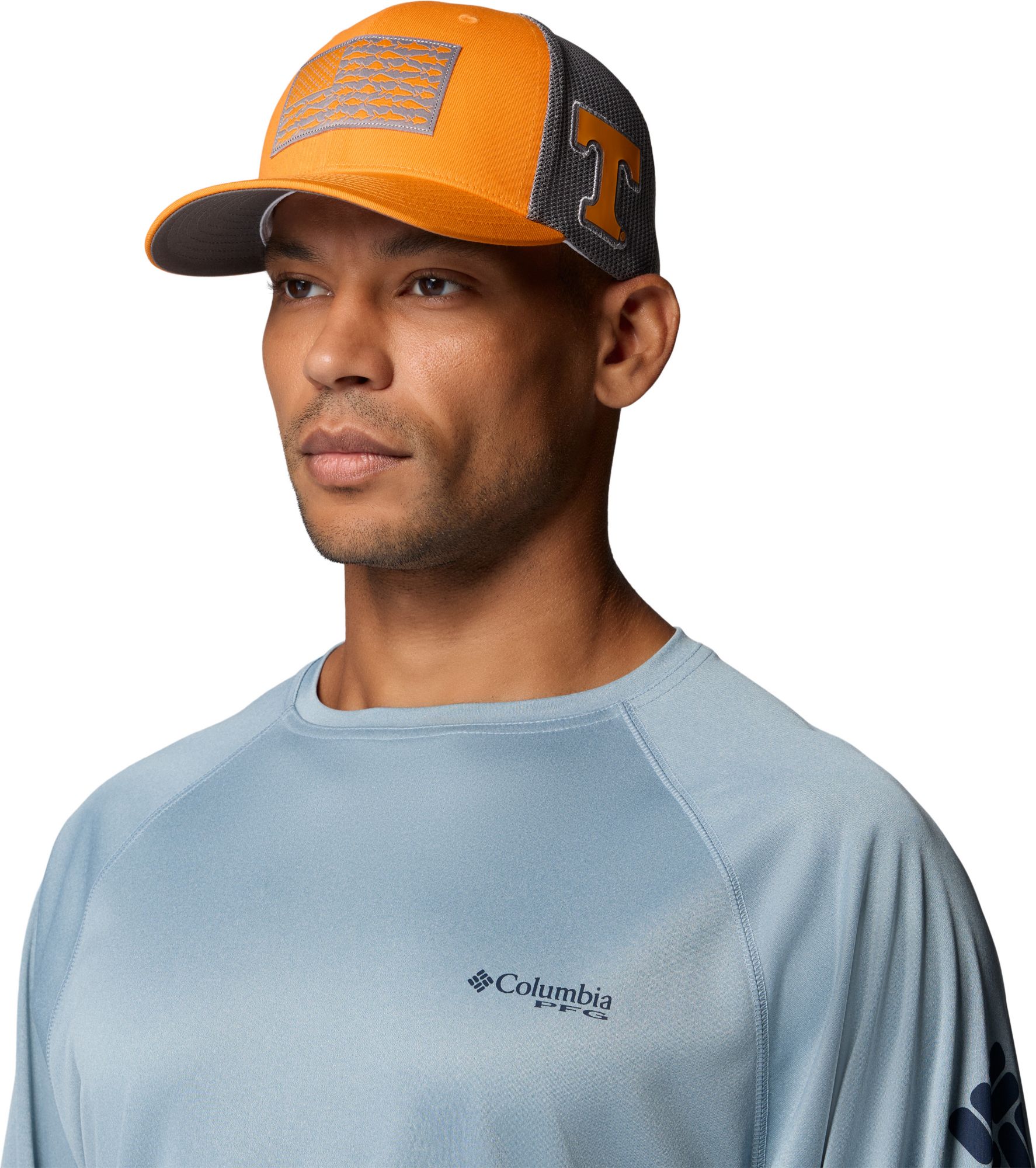 Columbia Adult Tennessee Volunteers Mesh Fish Flag Flex Fit Hat