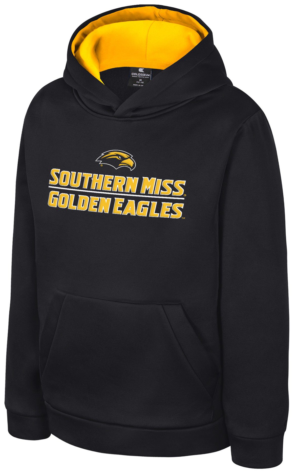 Colosseum Boys' Southern Miss Golden Eagles Black Pullover Hoodie