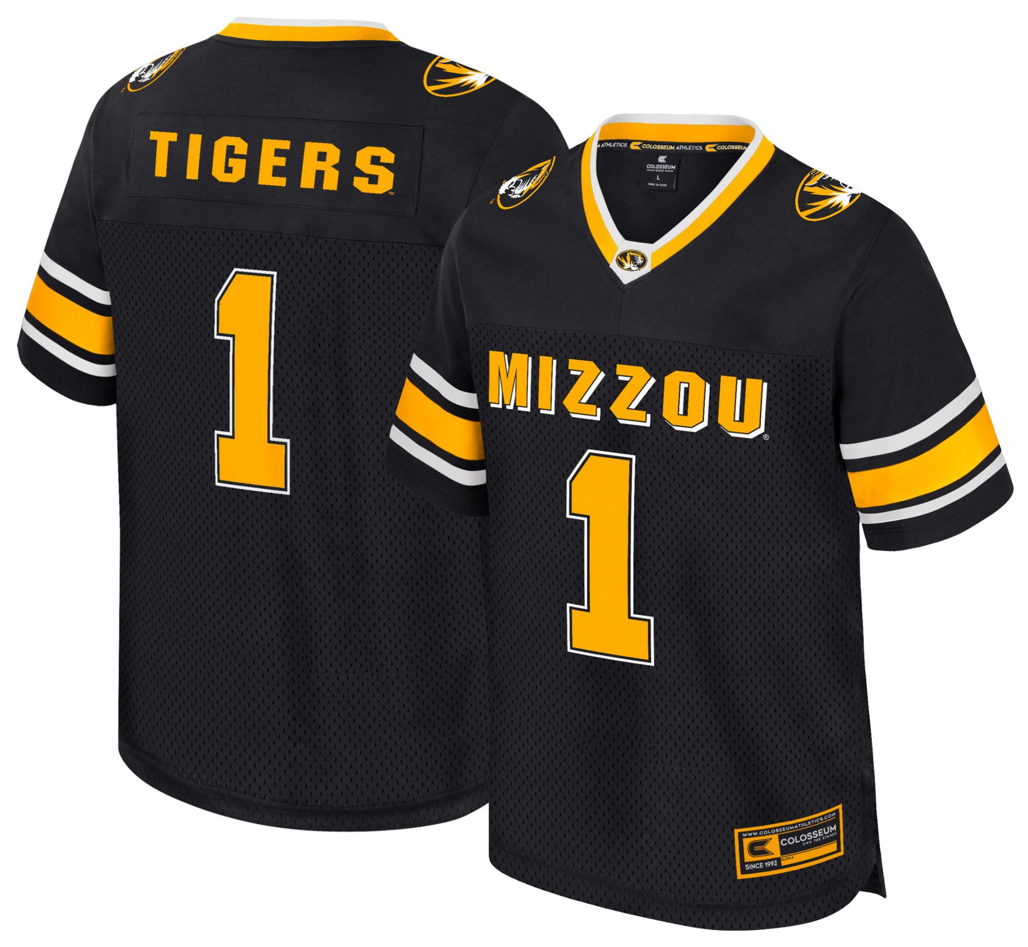 Colosseum Boys' Missouri Tigers Black All Day Football Jersey
