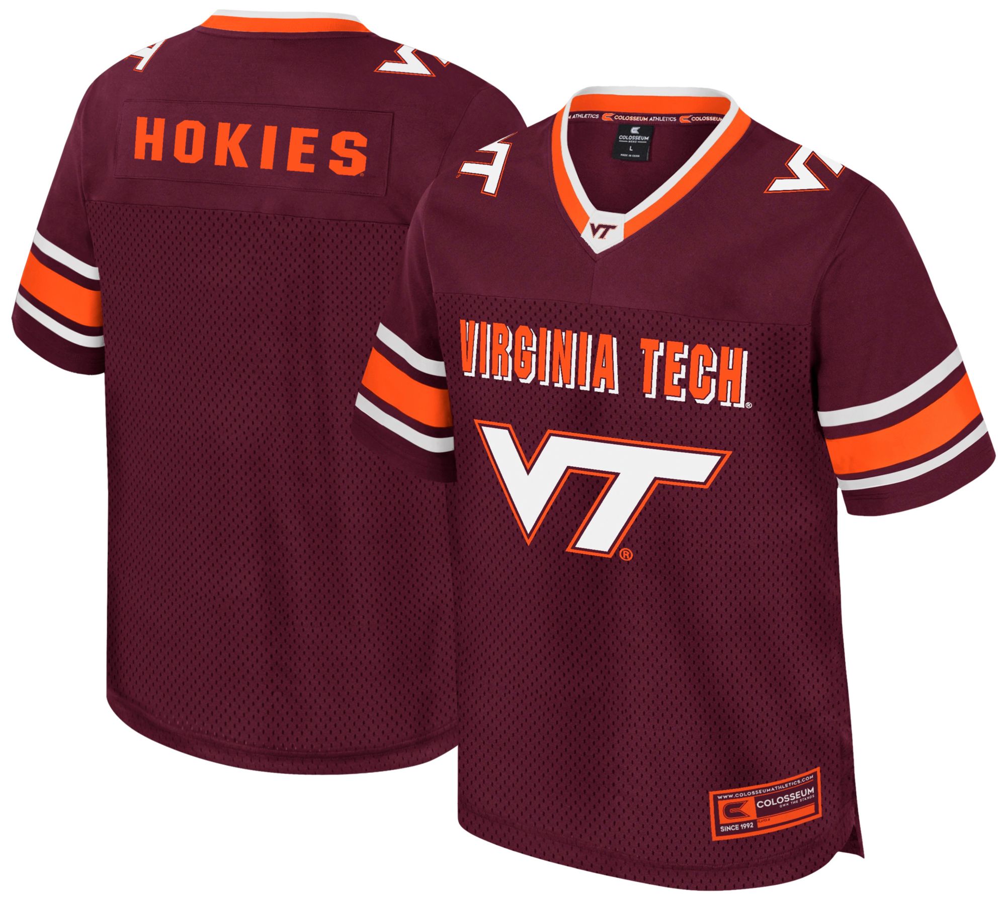 Colosseum Boys' Virginia Tech Hokies Maroon All Day Football Jersey