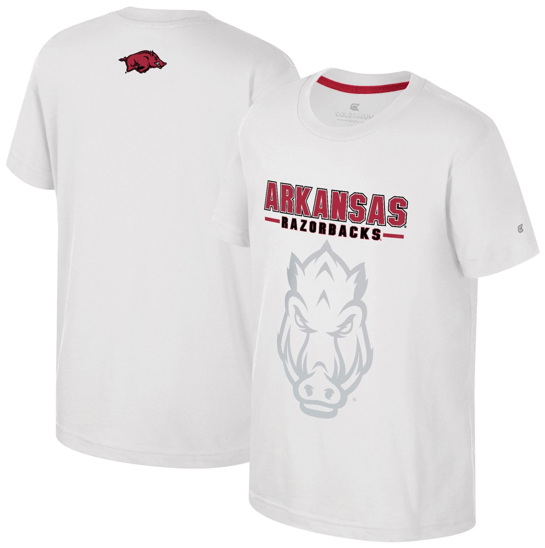 Colosseum Boys' Arkansas Razorbacks White Winton T-Shirt