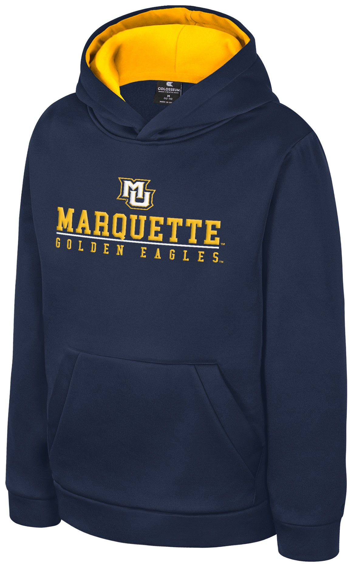Colosseum Boys' Marquette Golden Eagles Navy Pullover Hoodie