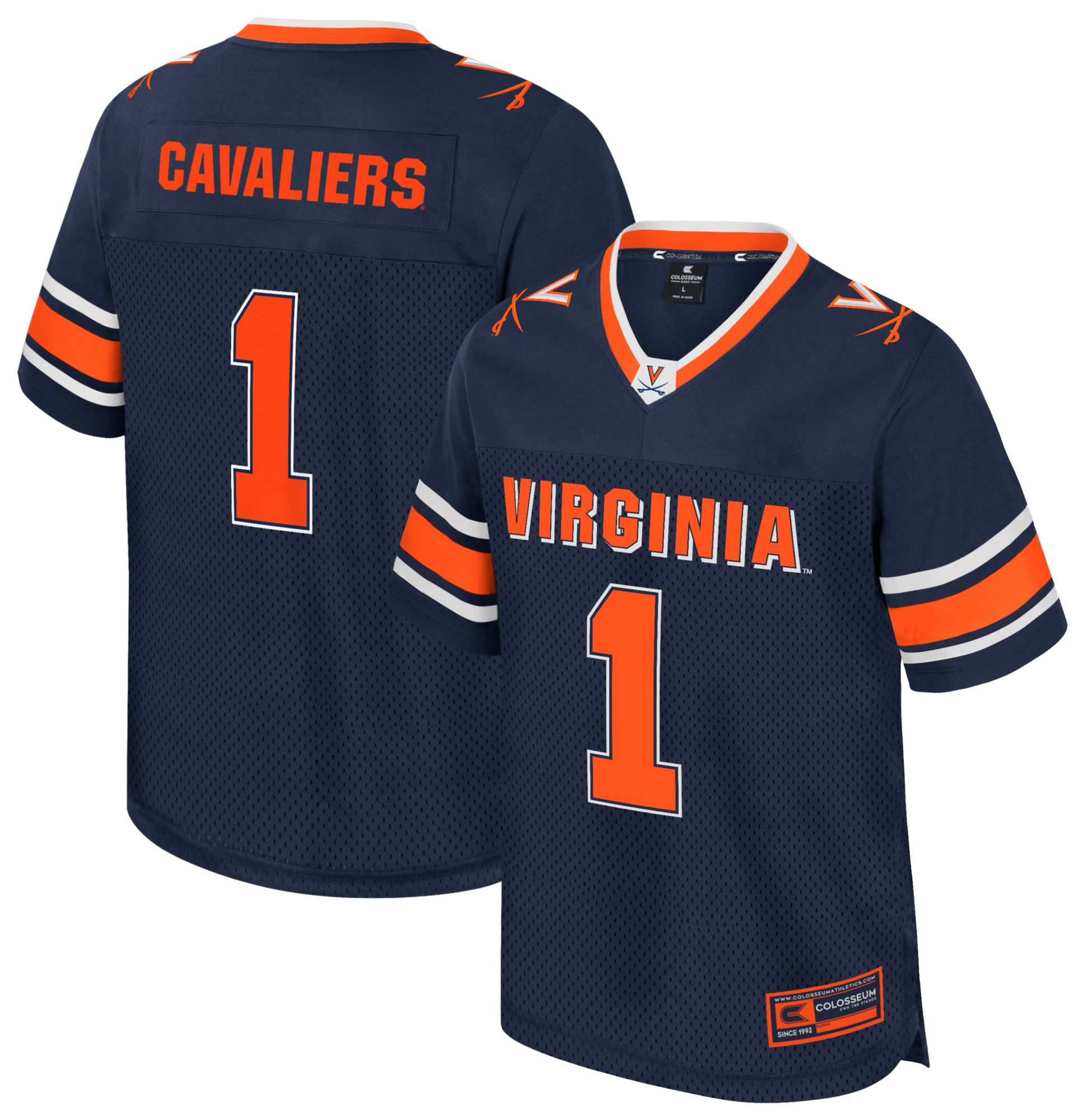 Colosseum Boys' Virginia Cavaliers Navy All Day Football Jersey