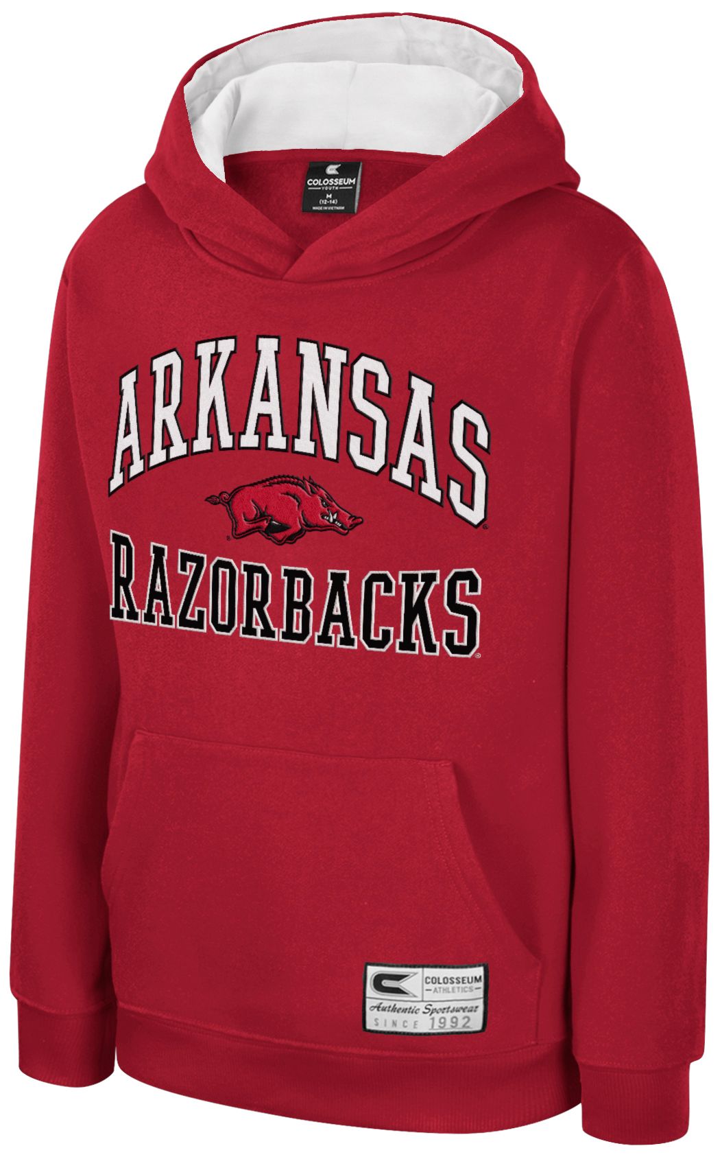 Colosseum Boys' Arkansas Razorbacks Cardinal Pullover Hoodie
