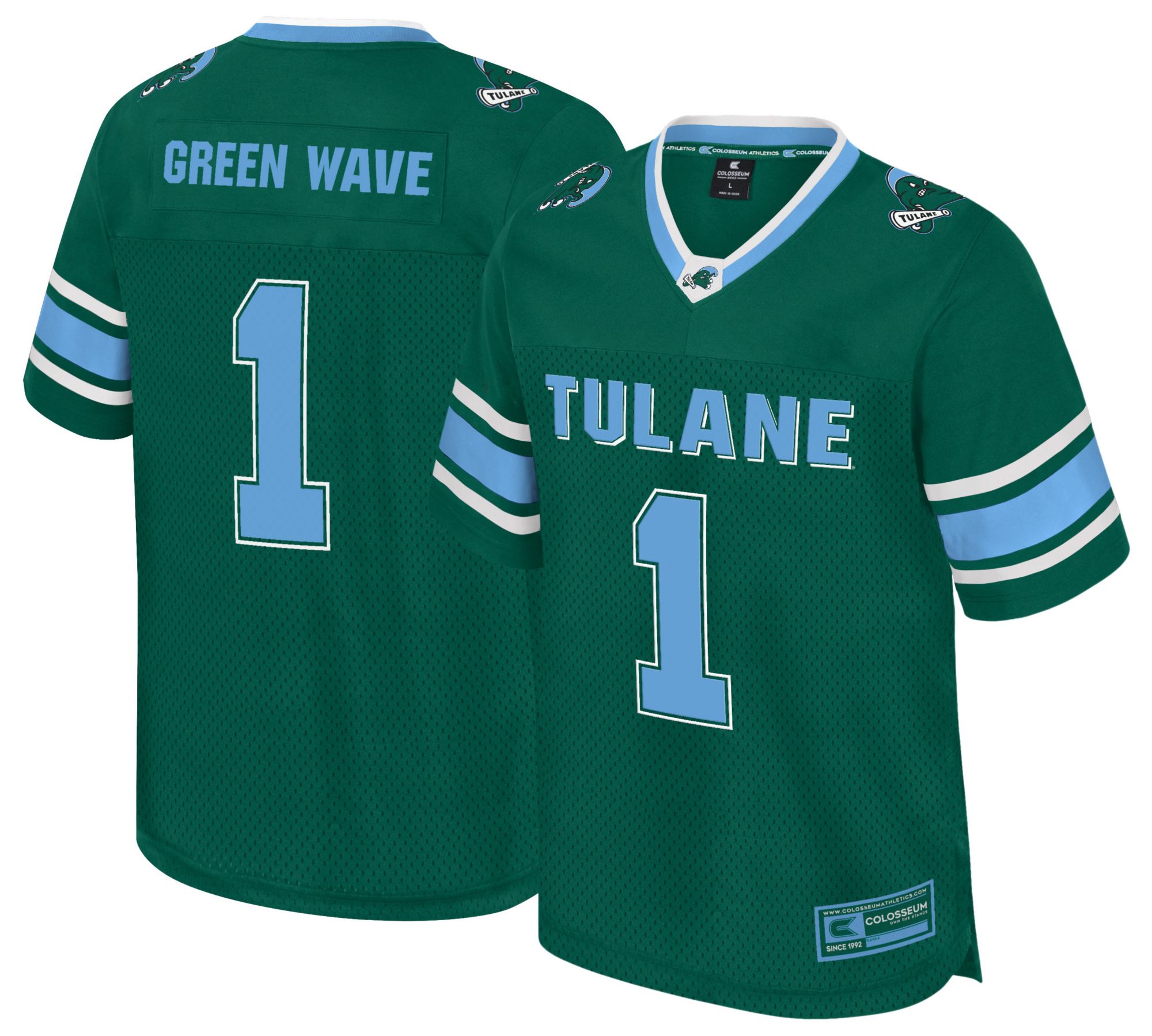 Colosseum Men's Tulane Green Wave Green All Day Football Jersey
