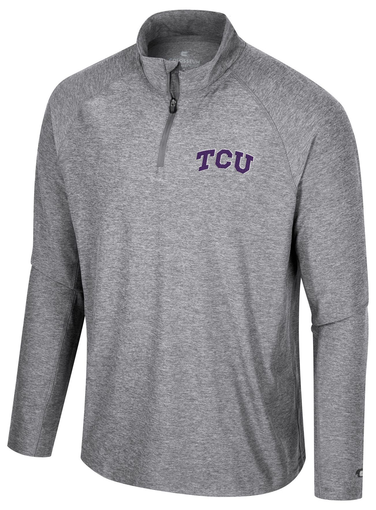 Colosseum Men's TCU Horned Frogs Gray 1/4 Zip Jacket