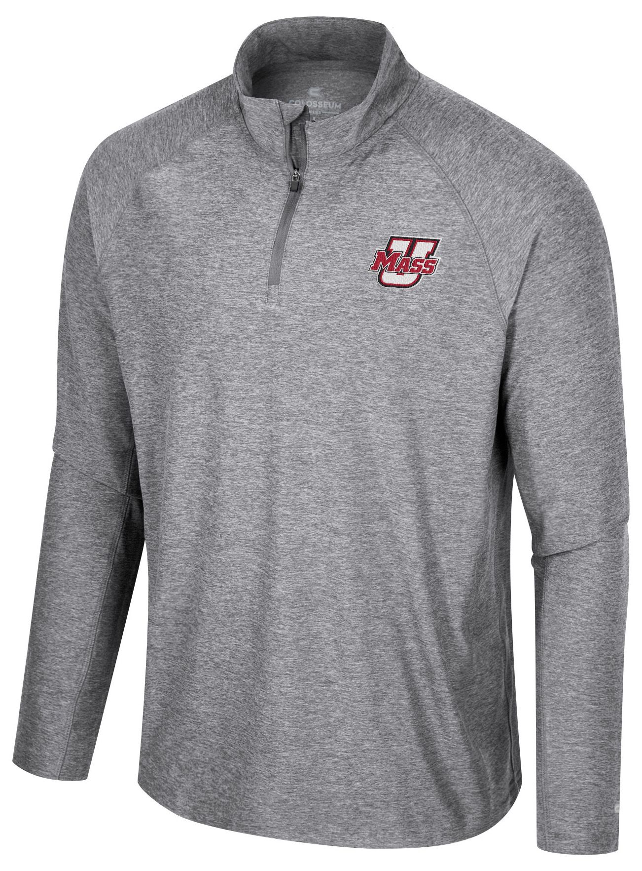 Colosseum Men's UMass Minutemen Gray 1/4 Zip Jacket