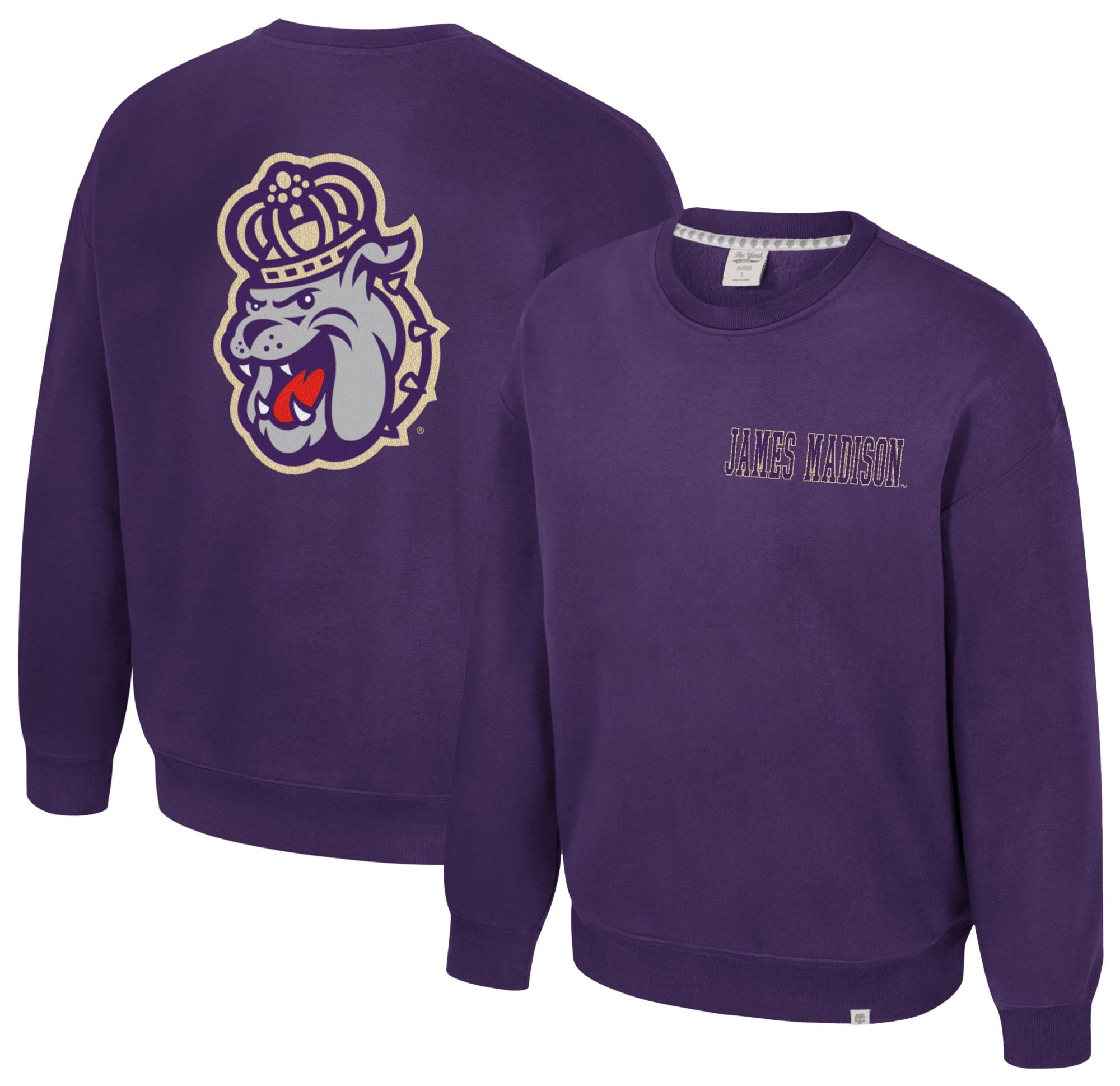 Colosseum Men's James Madison Dukes Purple Super-Rich Vintage Crewneck Sweatshirt