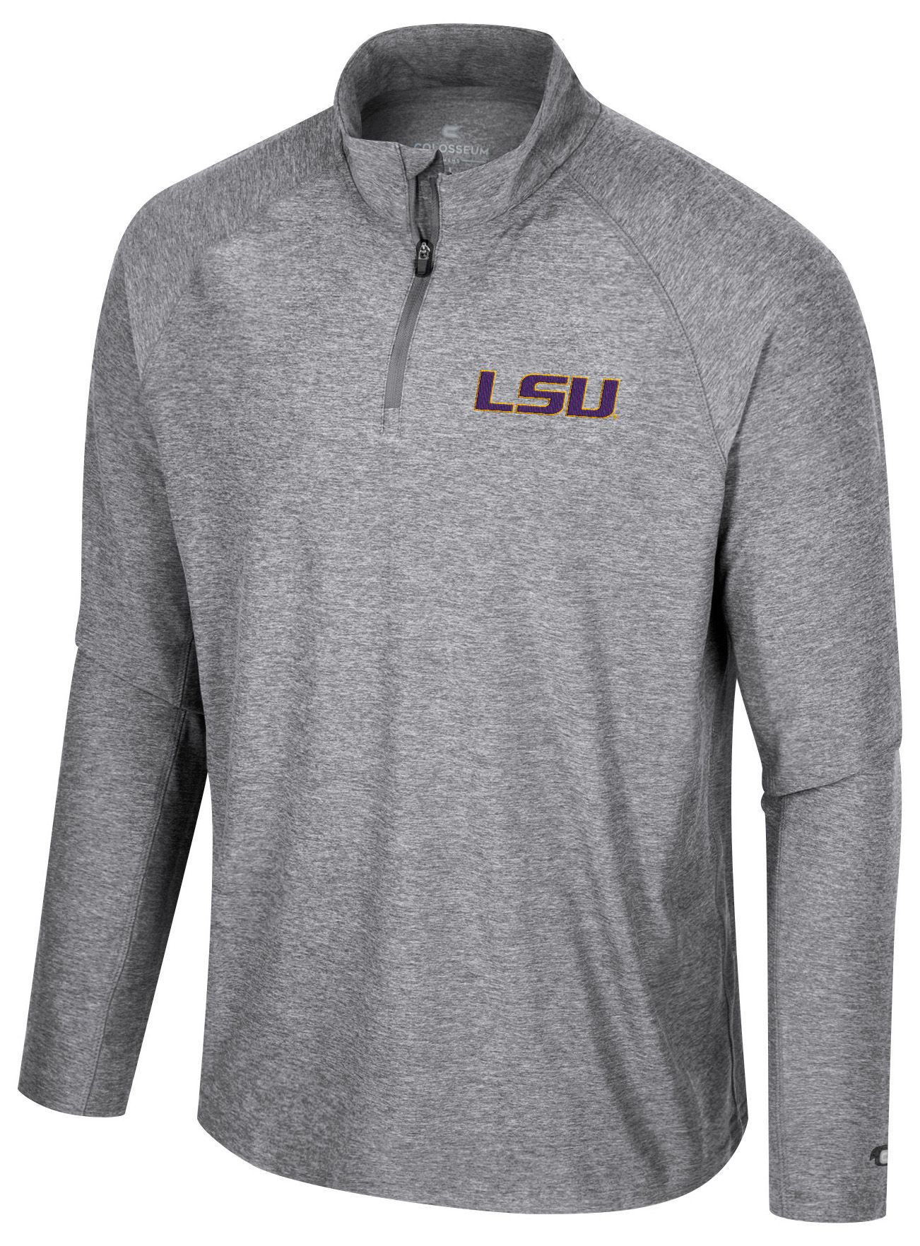 Colosseum Men's LSU Tigers Gray 1/4 Zip Jacket