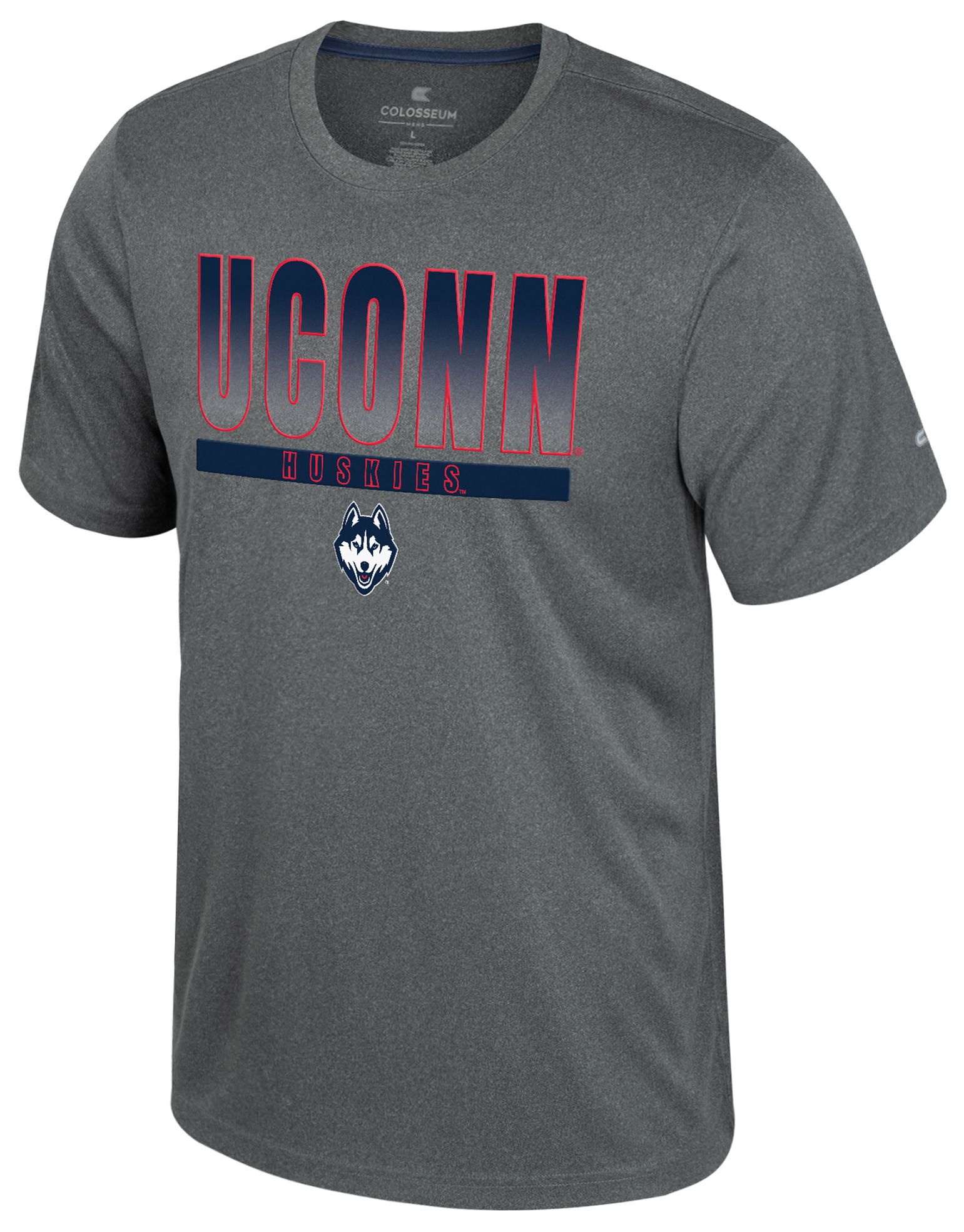 Colosseum Men's UConn Huskies Heather Charcoal Maitre D T-Shirt
