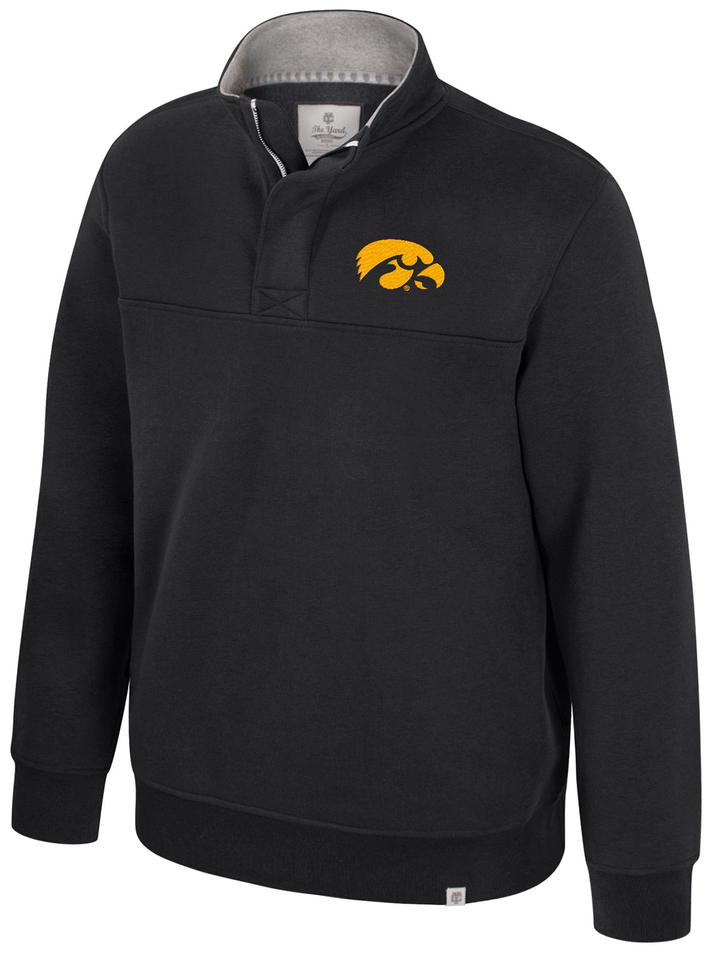 Colosseum Men's Iowa Hawkeyes Vintage Quarter-Zip, XXL, Black