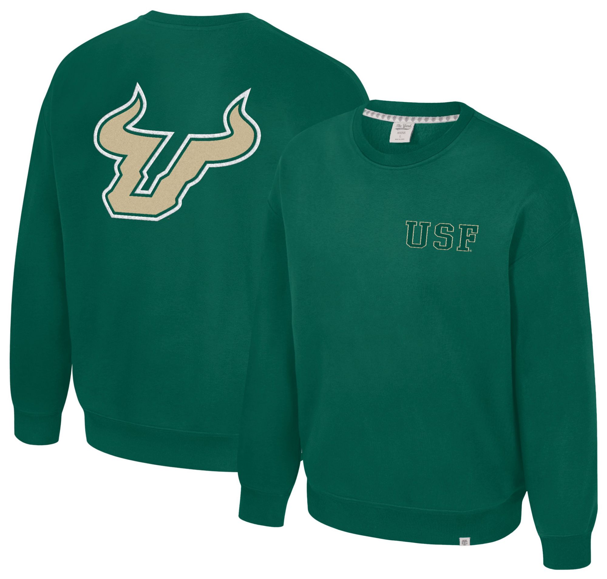 Colosseum Men's South Florida Bulls Green Super-Rich Vintage Crewneck Sweatshirt