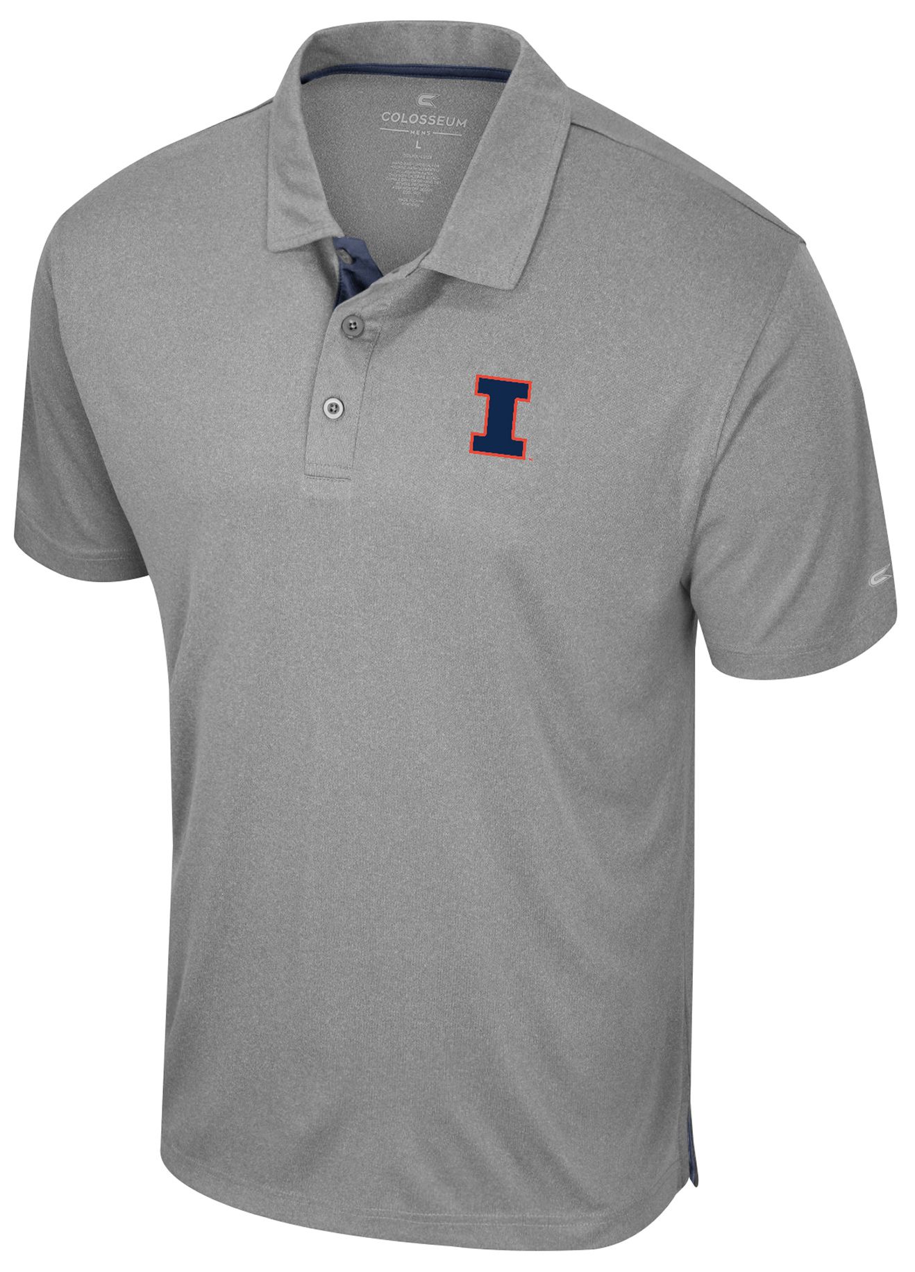 Colosseum Men's Illinois Fighting Illini Heather Gray Polo