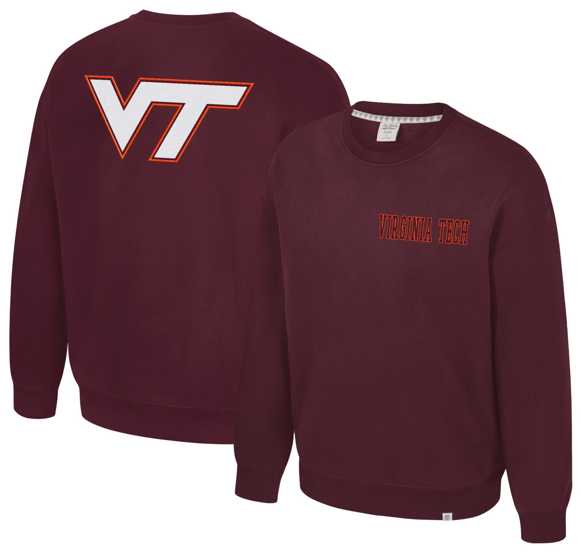 Colosseum Men's Virginia Tech Hokies Maroon Super-Rich Vintage Crewneck Sweatshirt