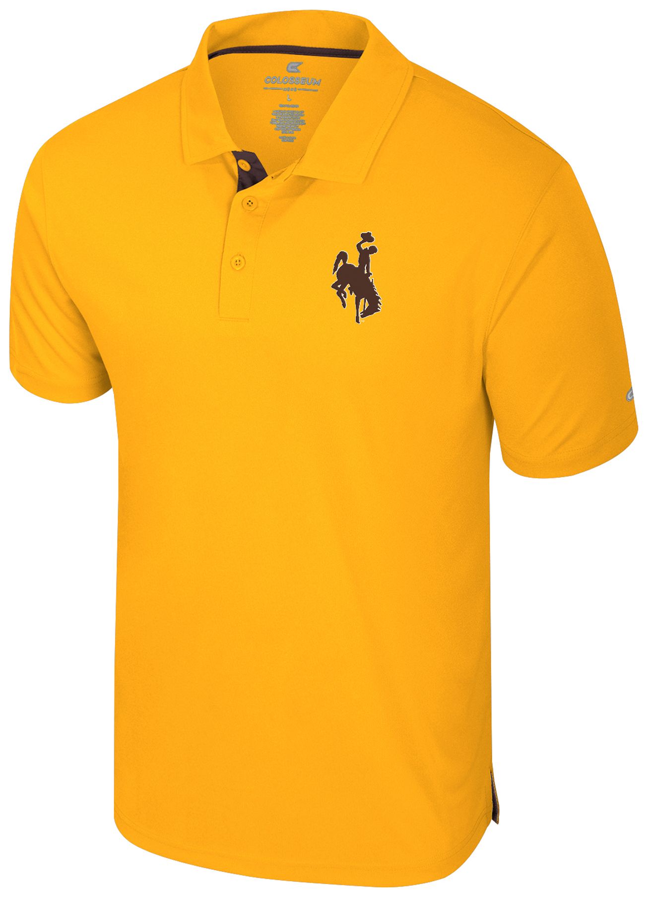 Colosseum Men's Wyoming Cowboys Gold Polo