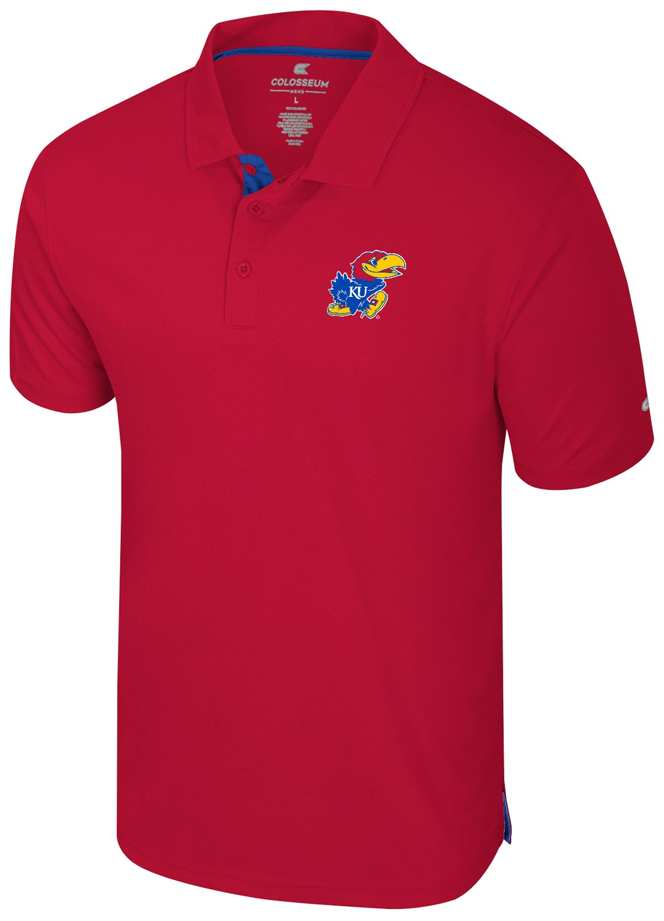 Colosseum Men's Kansas Jayhawks Red Polo