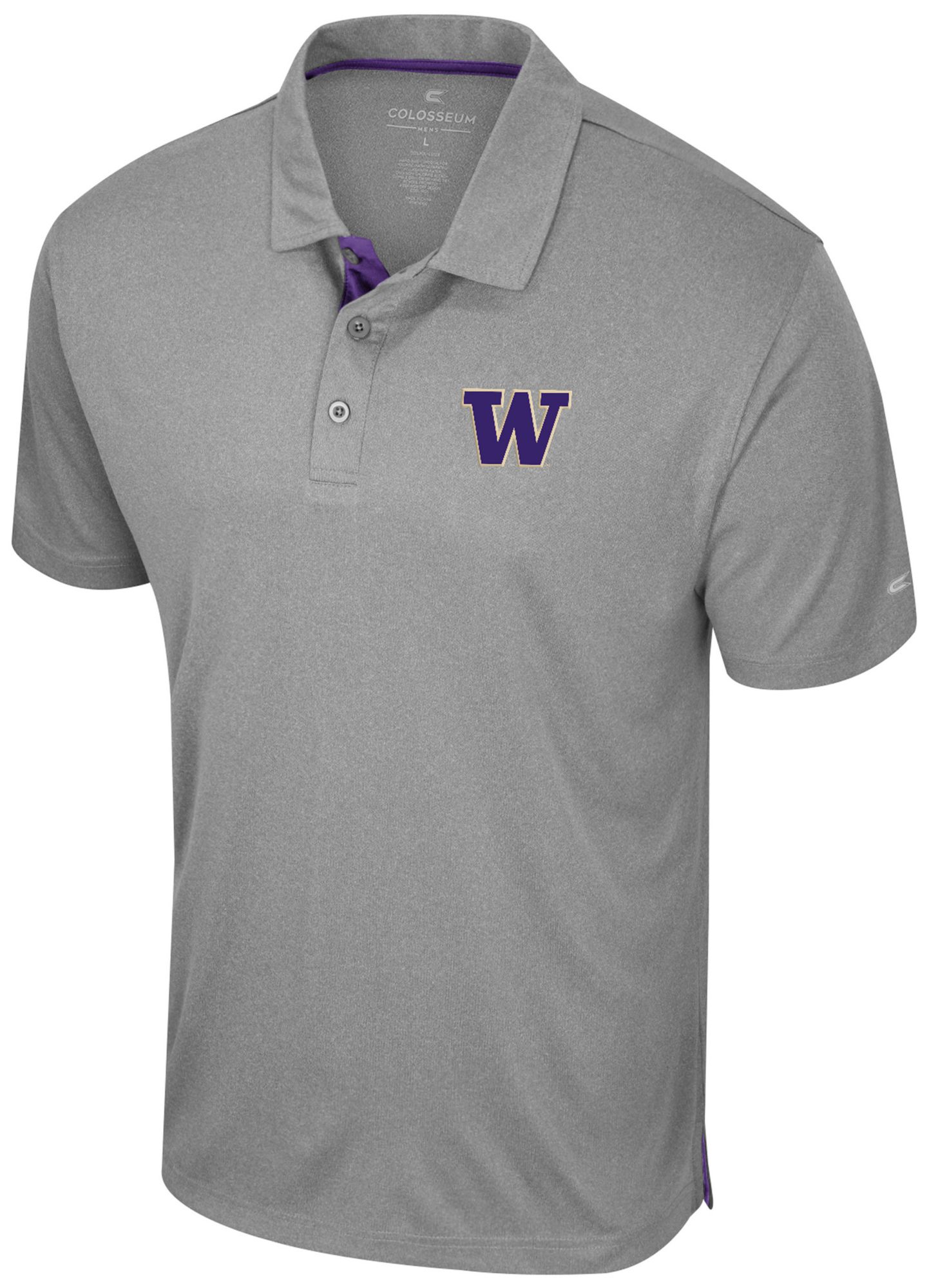 Colosseum Men's Washington Huskies Heather Gray Polo