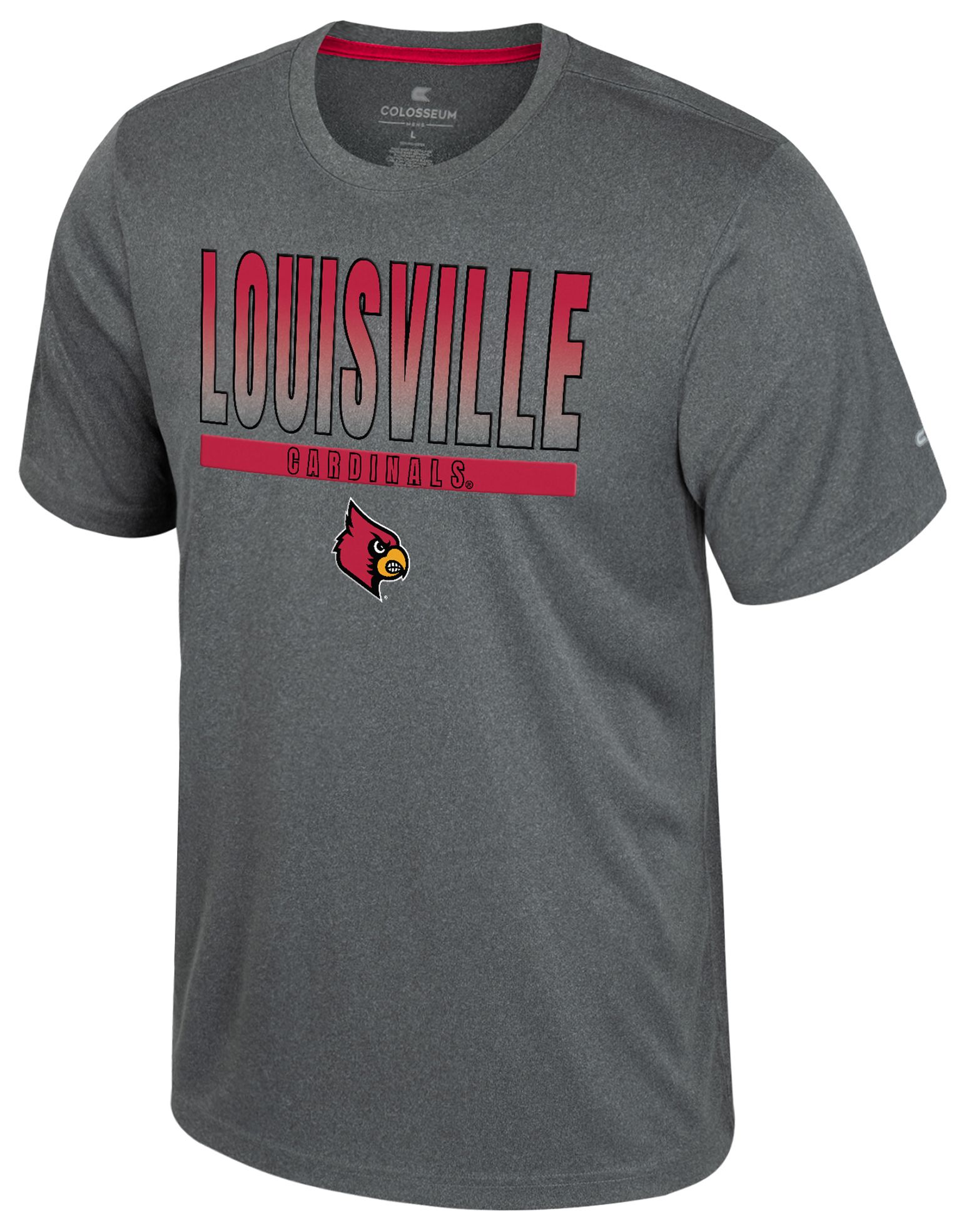 Colosseum Men's Louisville Cardinals Heather Charcoal Maitre D T-Shirt