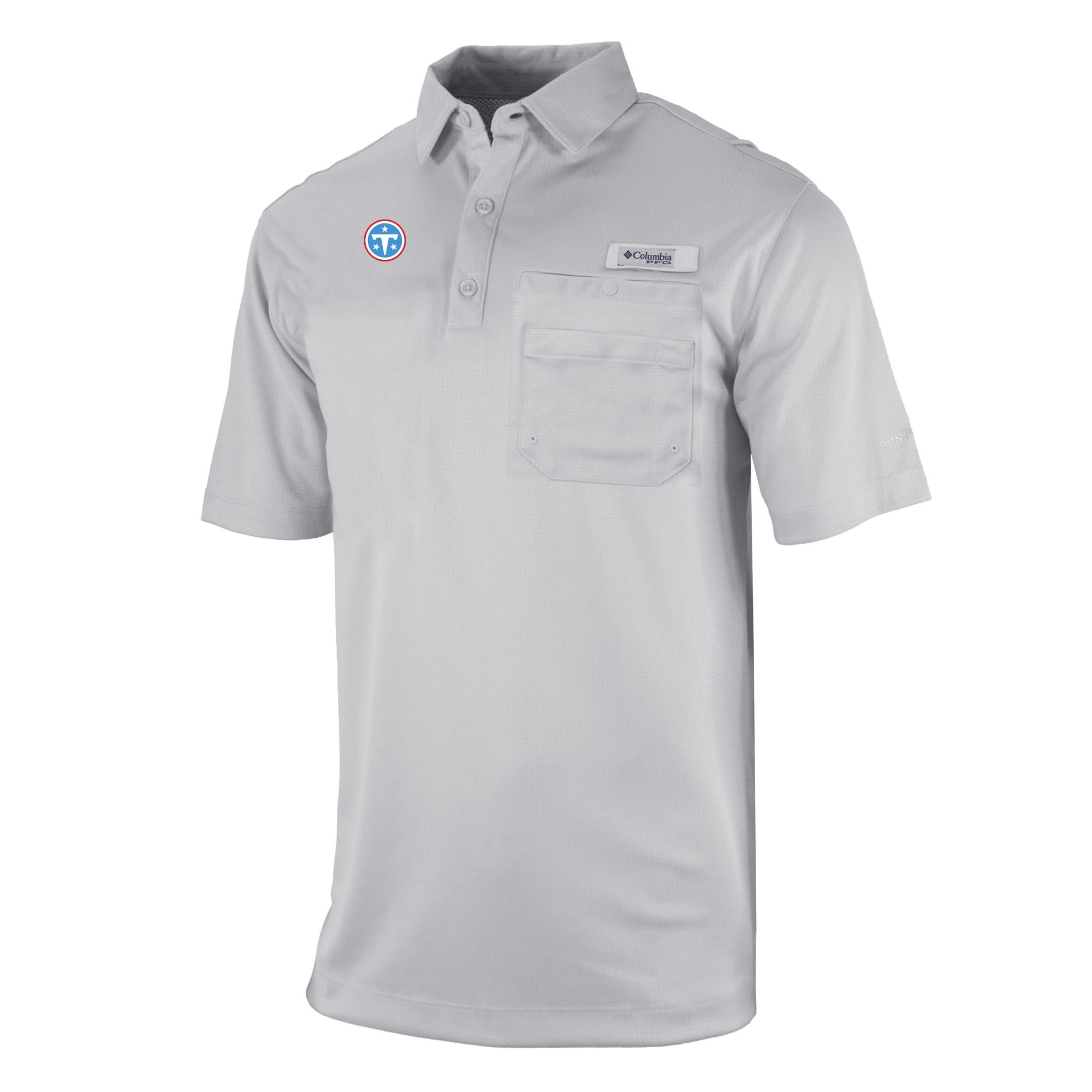 Columbia Men's Tennessee Titans Grey Flycaster Pocket Polo