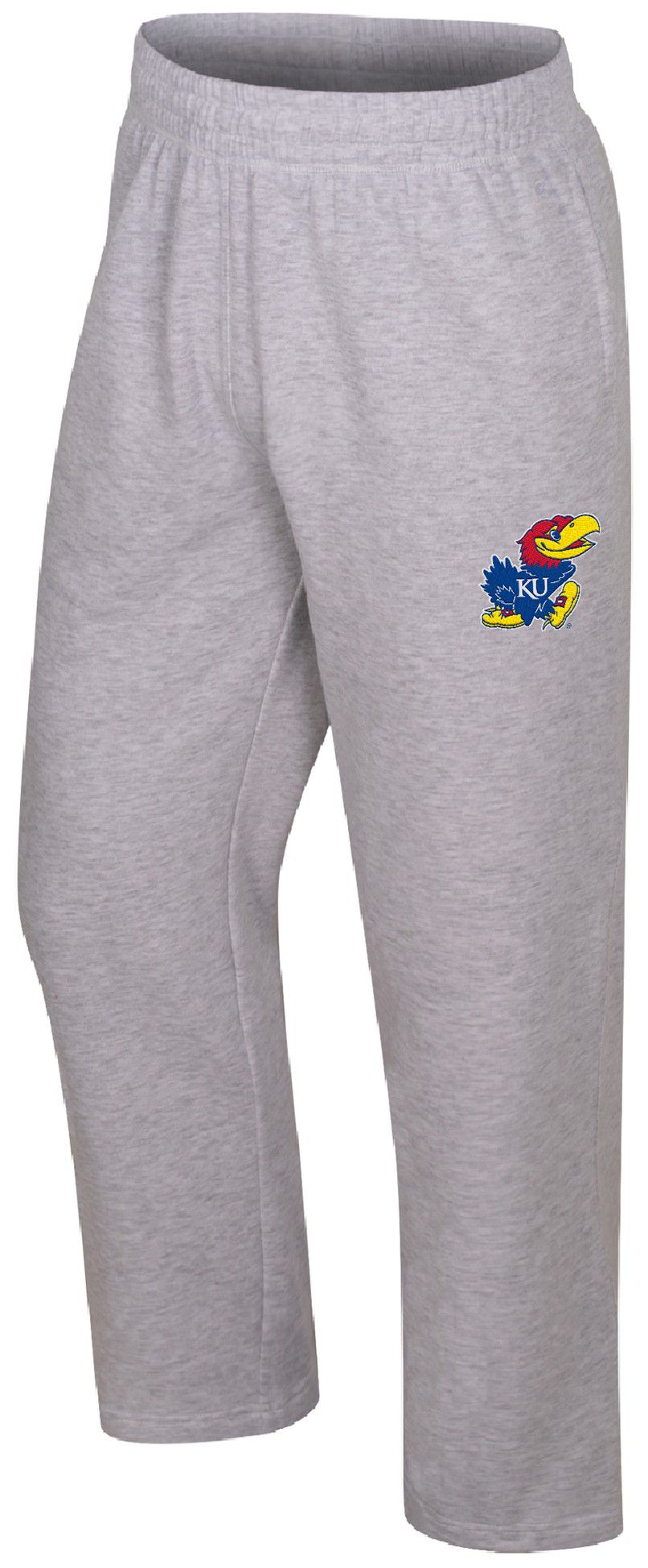 Colosseum Men's Kansas Jayhawks Light Heather Gray Marcus Open Bottom Pants