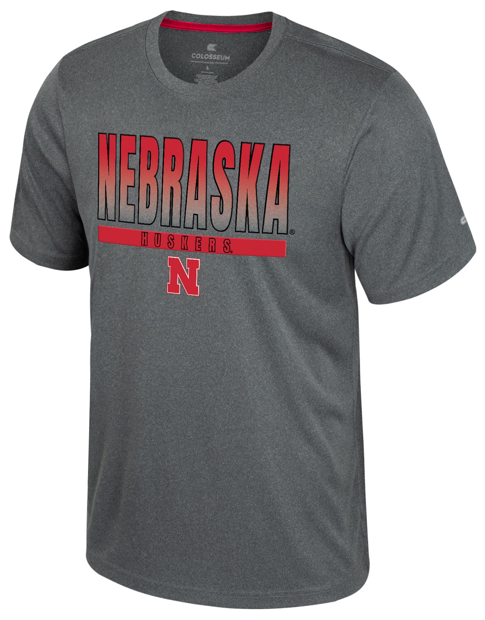 Colosseum Men's Nebraska Cornhuskers Heather Charcoal Maitre D T-Shirt