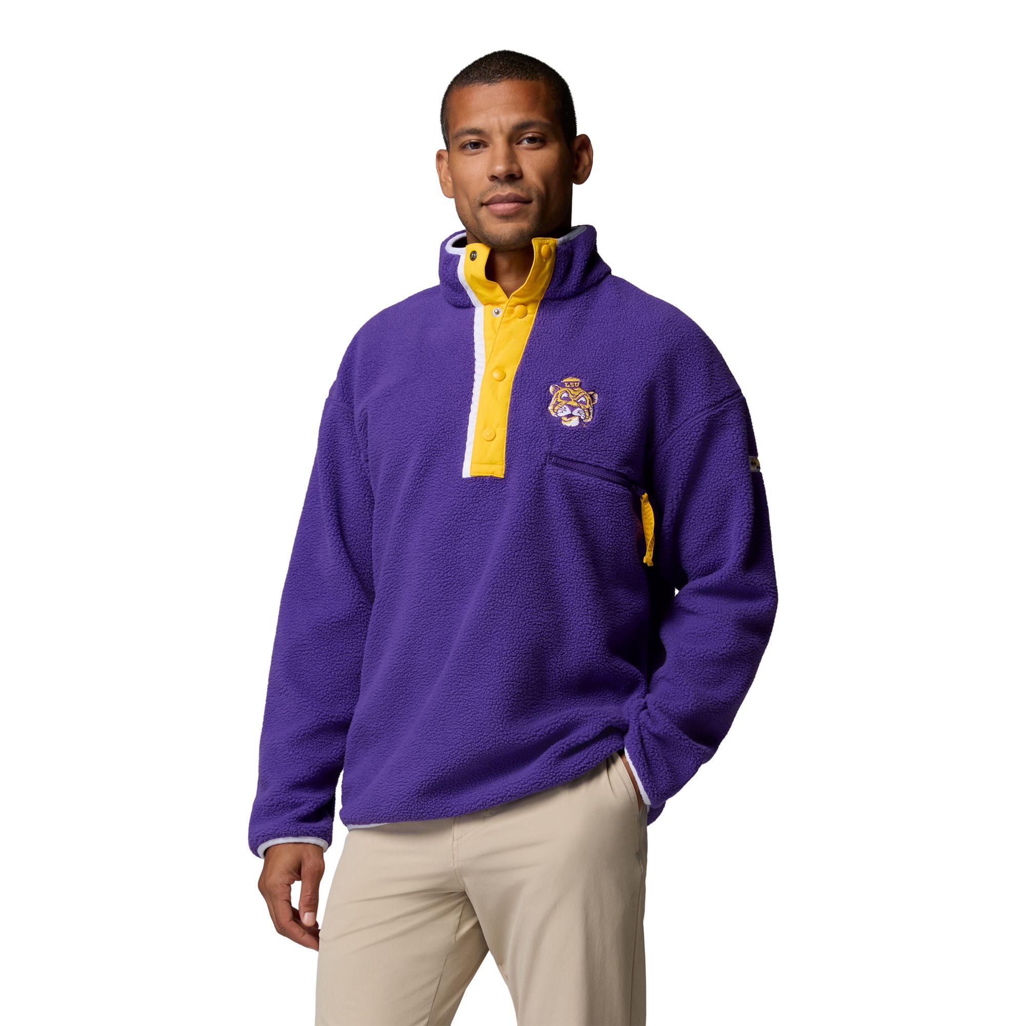 Columbia Men's LSU Tigers Helvetia Fleece Pullover