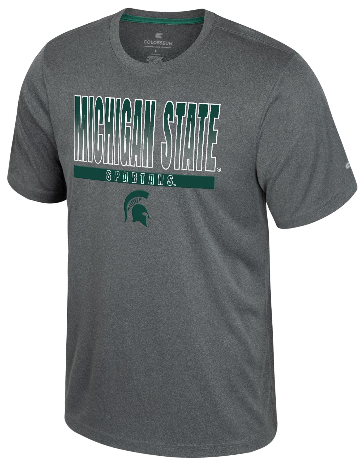 Colosseum Men's Michigan State Spartans Heather Charcoal Maitre D T-Shirt, XXL, Gray