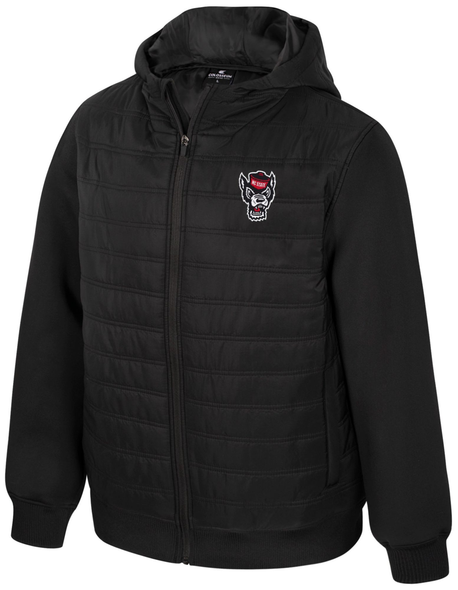 Colosseum Men's NC State Wolfpack Scuba Hooded Puffer Jacket, Medium, Black