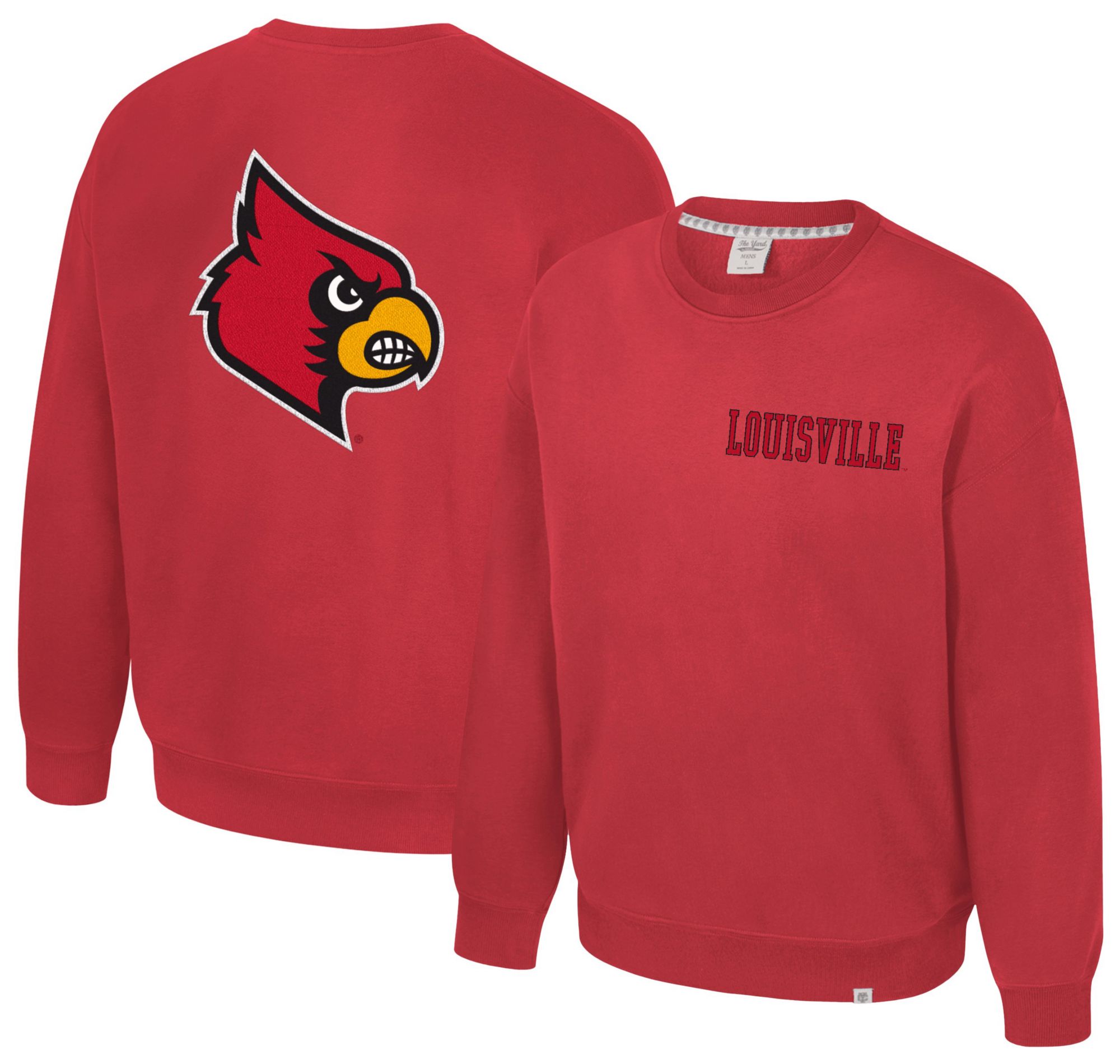 Colosseum Men's Louisville Cardinals Red Super-Rich Vintage Crewneck Sweatshirt