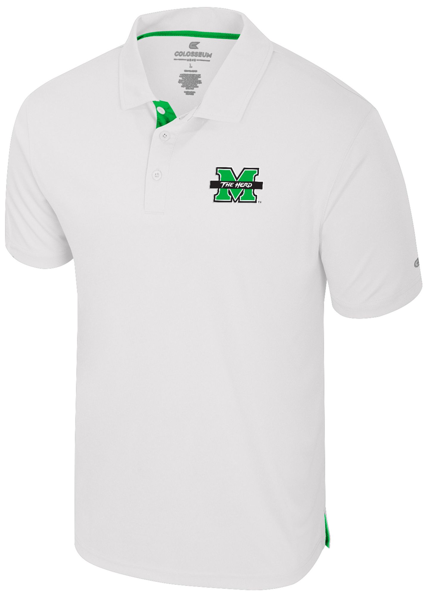 Colosseum Men's Marshall Thundering Herd White Polo