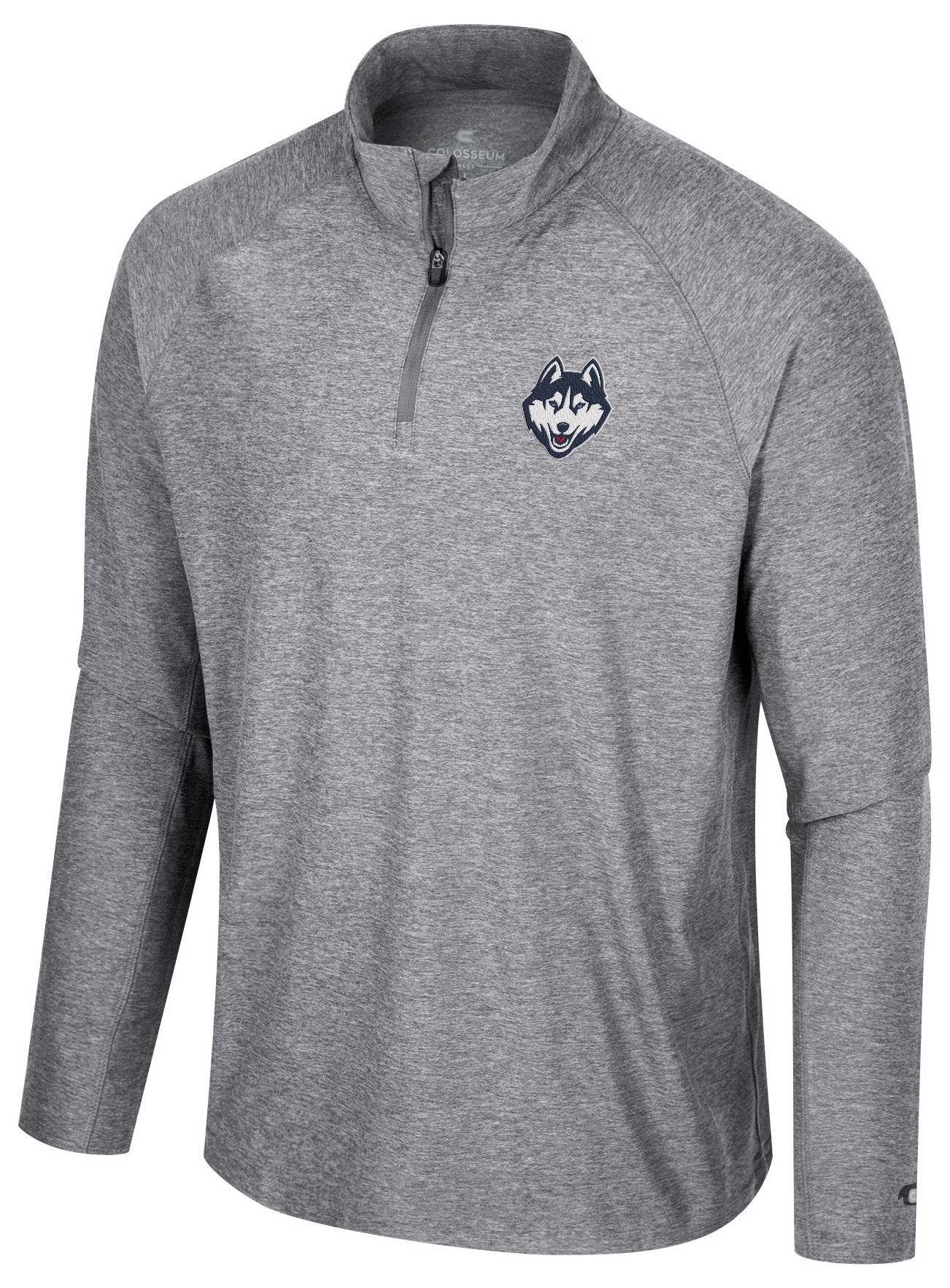 Colosseum Men's UConn Huskies Gray 1/4 Zip Jacket