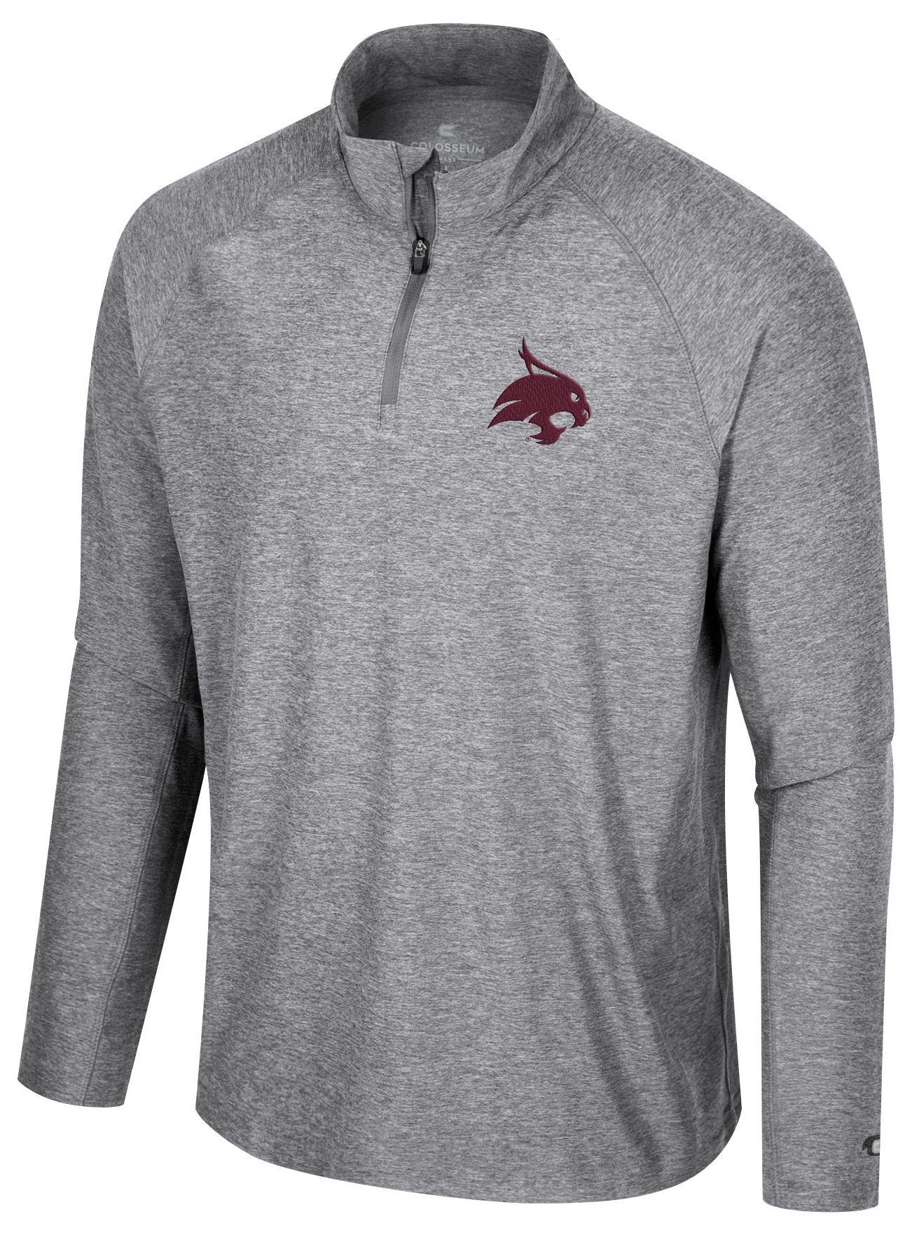 Colosseum Men's Texas State Bobcats Promo 1/4 Zip, XXL, Gray