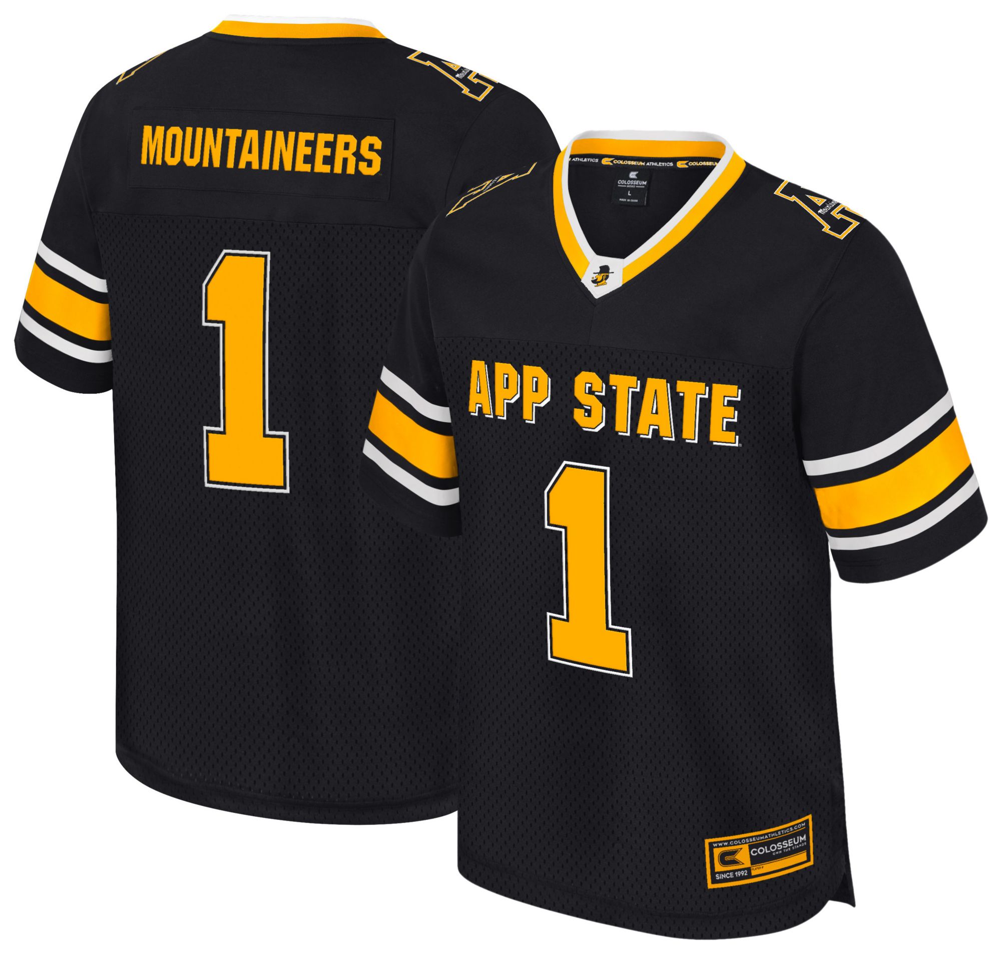 Colosseum Men's Appalachian State Mountaineers Black All Day Football Jersey