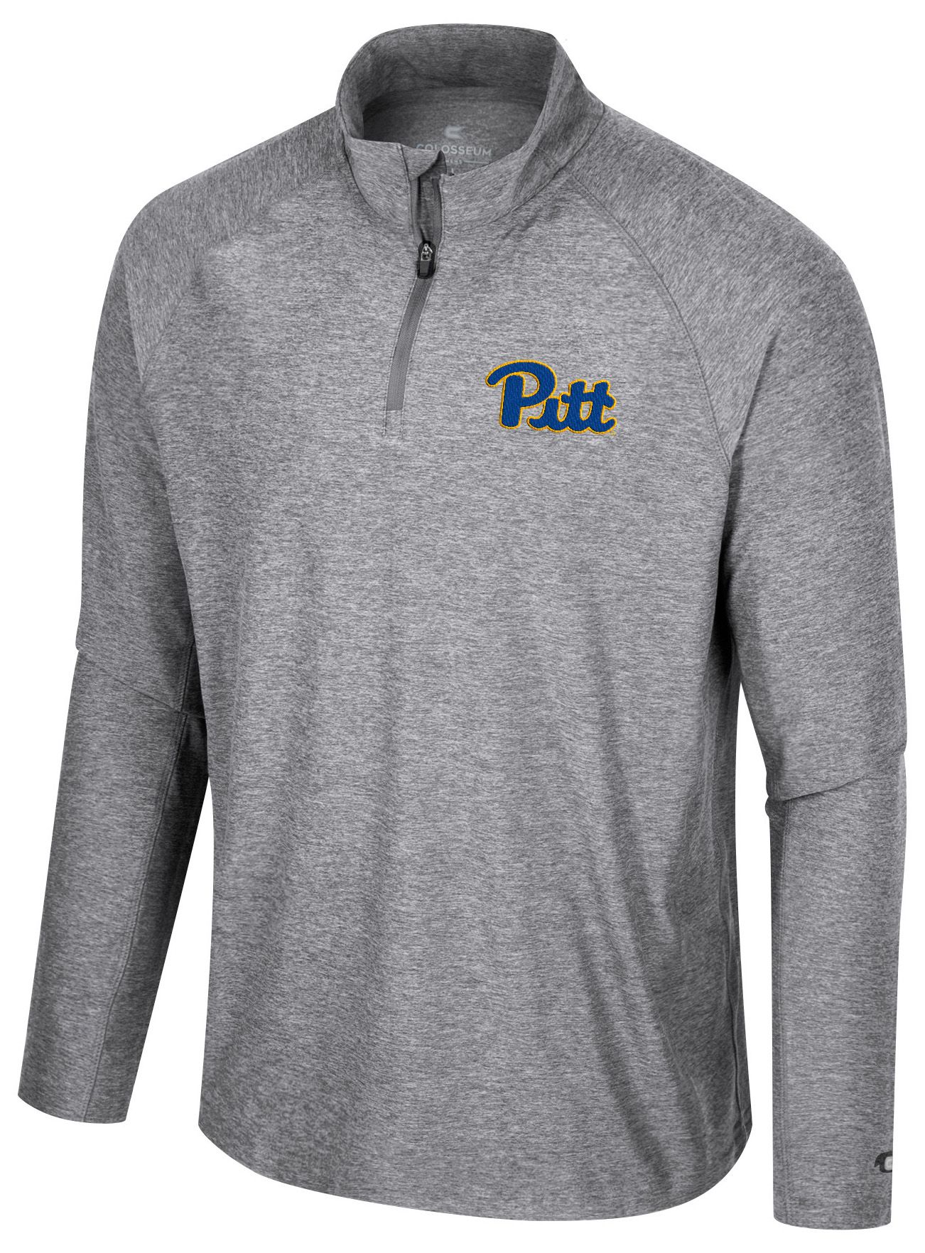Colosseum Men's Pitt Panthers Gray 1/4 Zip Jacket