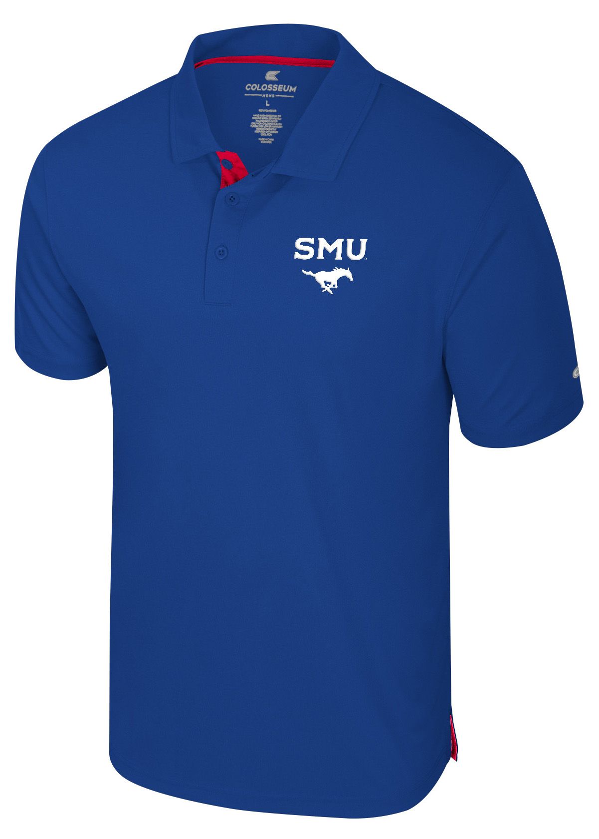 Colosseum Men's Southern Methodist Mustangs Royal Polo