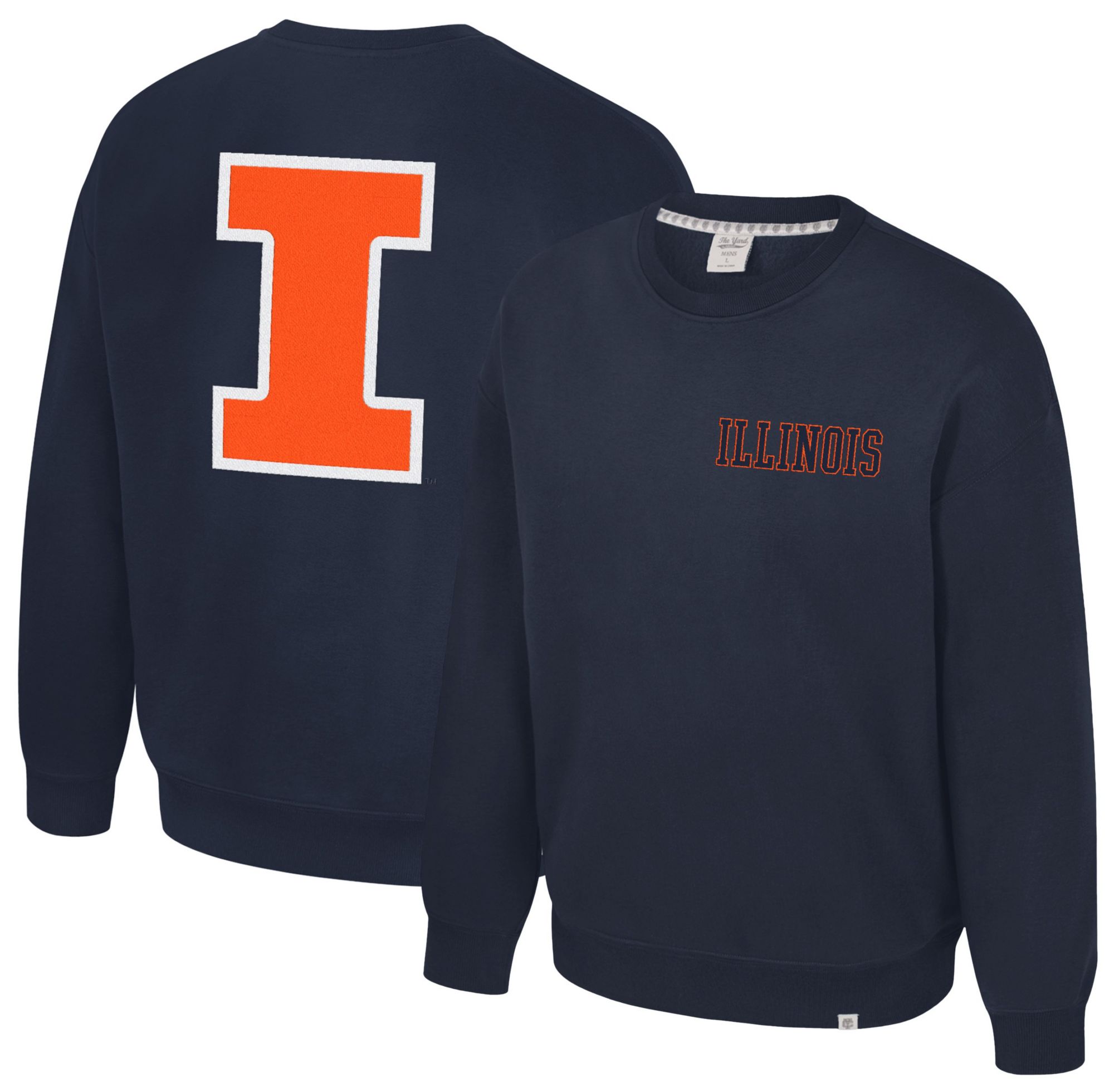 Colosseum Men's Illinois Fighting Illini Navy Super-Rich Vintage Crewneck Sweatshirt