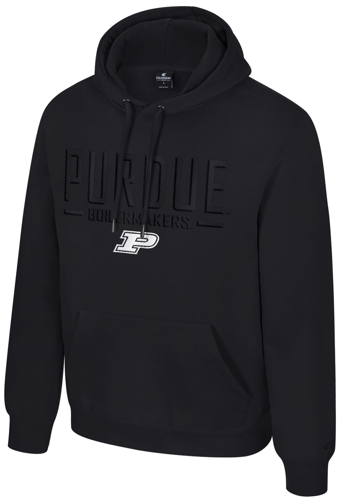 Colosseum Men's Purdue Boilermakers Black Mikey Tonal Hoodie