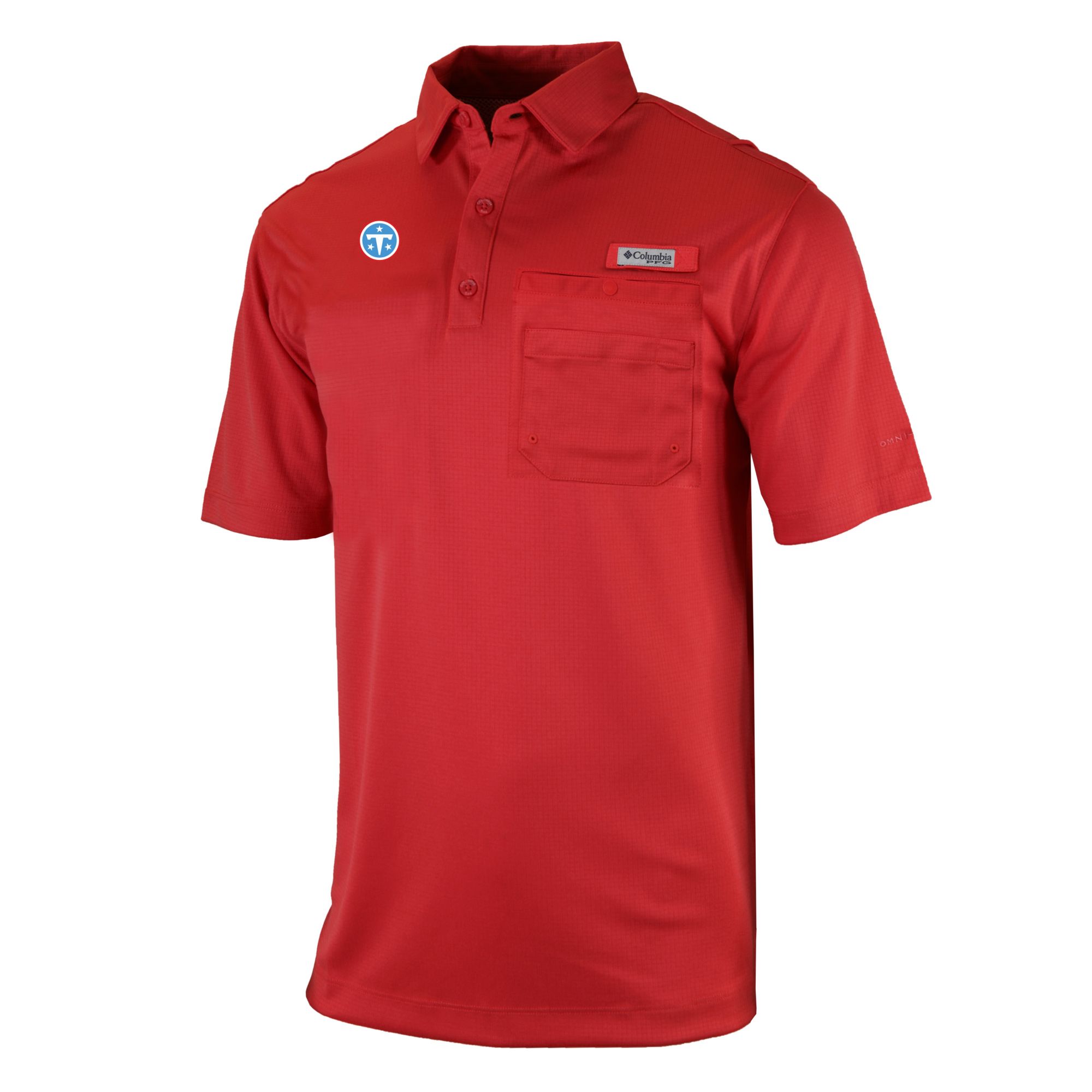 Columbia Men's Tennessee Titans Red Flycaster Pocket Polo