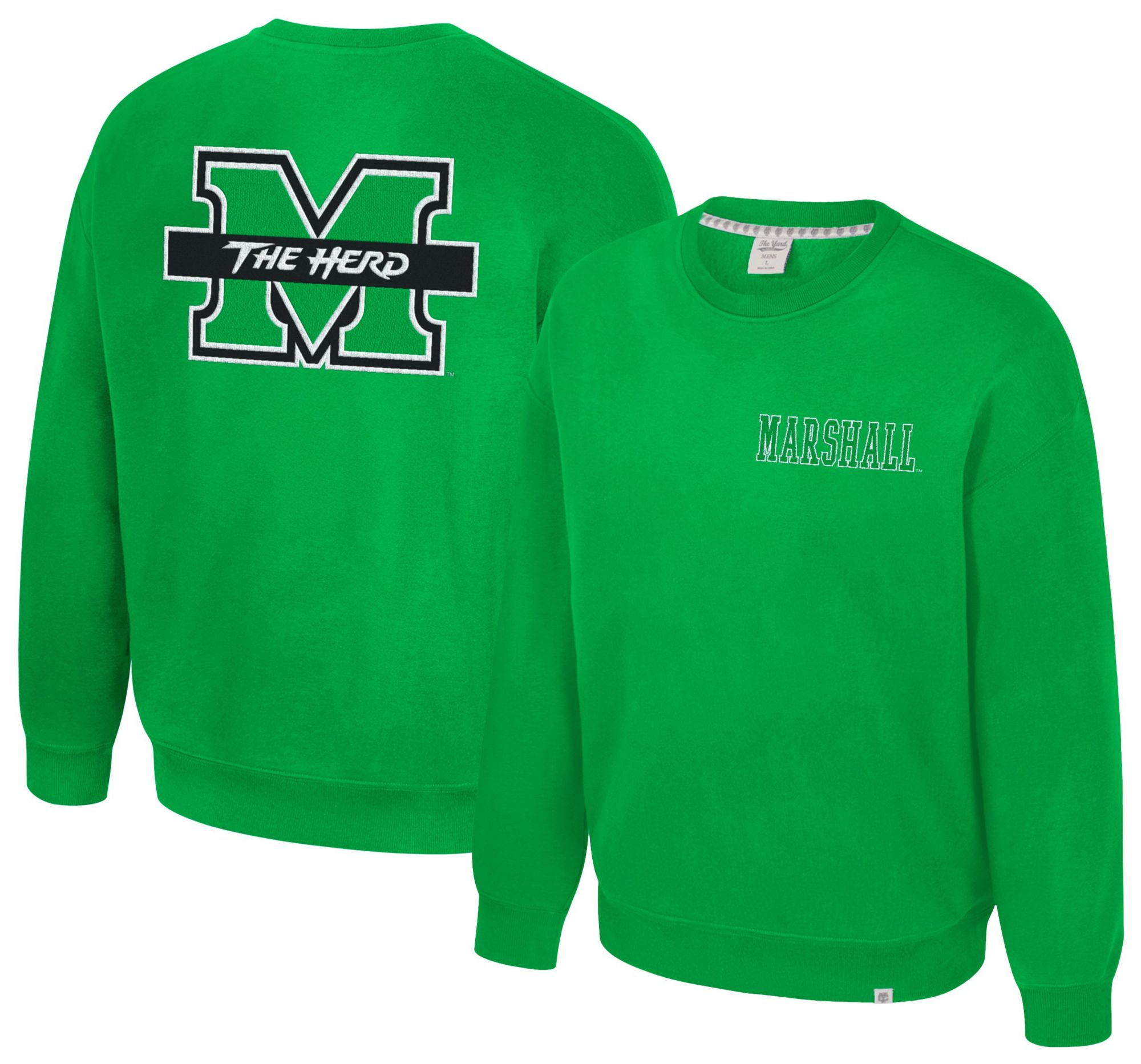 Colosseum Men's Marshall Thundering Herd Kelly Green Super-Rich Vintage Crewneck Sweatshirt