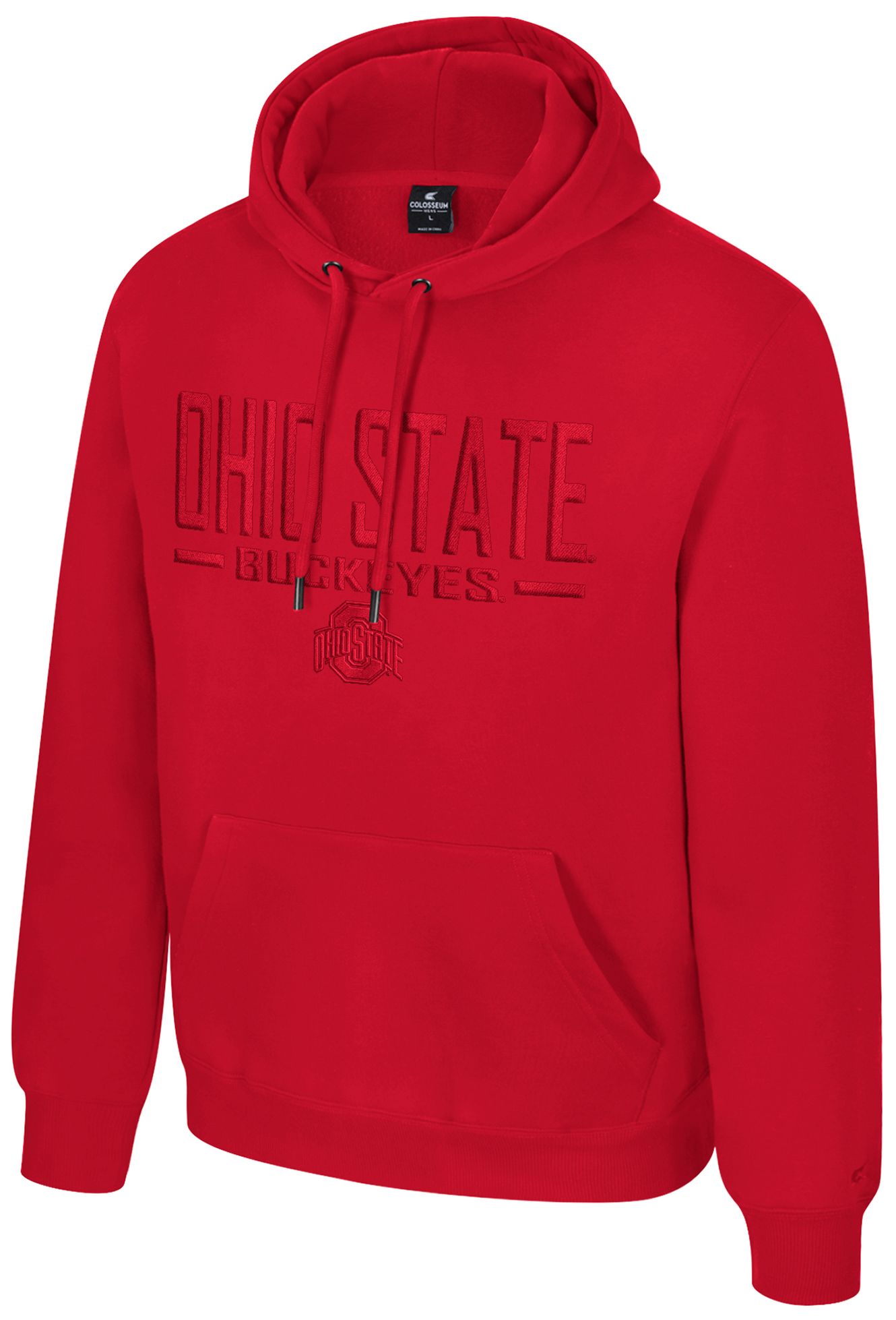 Colosseum Men's Ohio State Buckeyes Red Mikey Tonal Hoodie