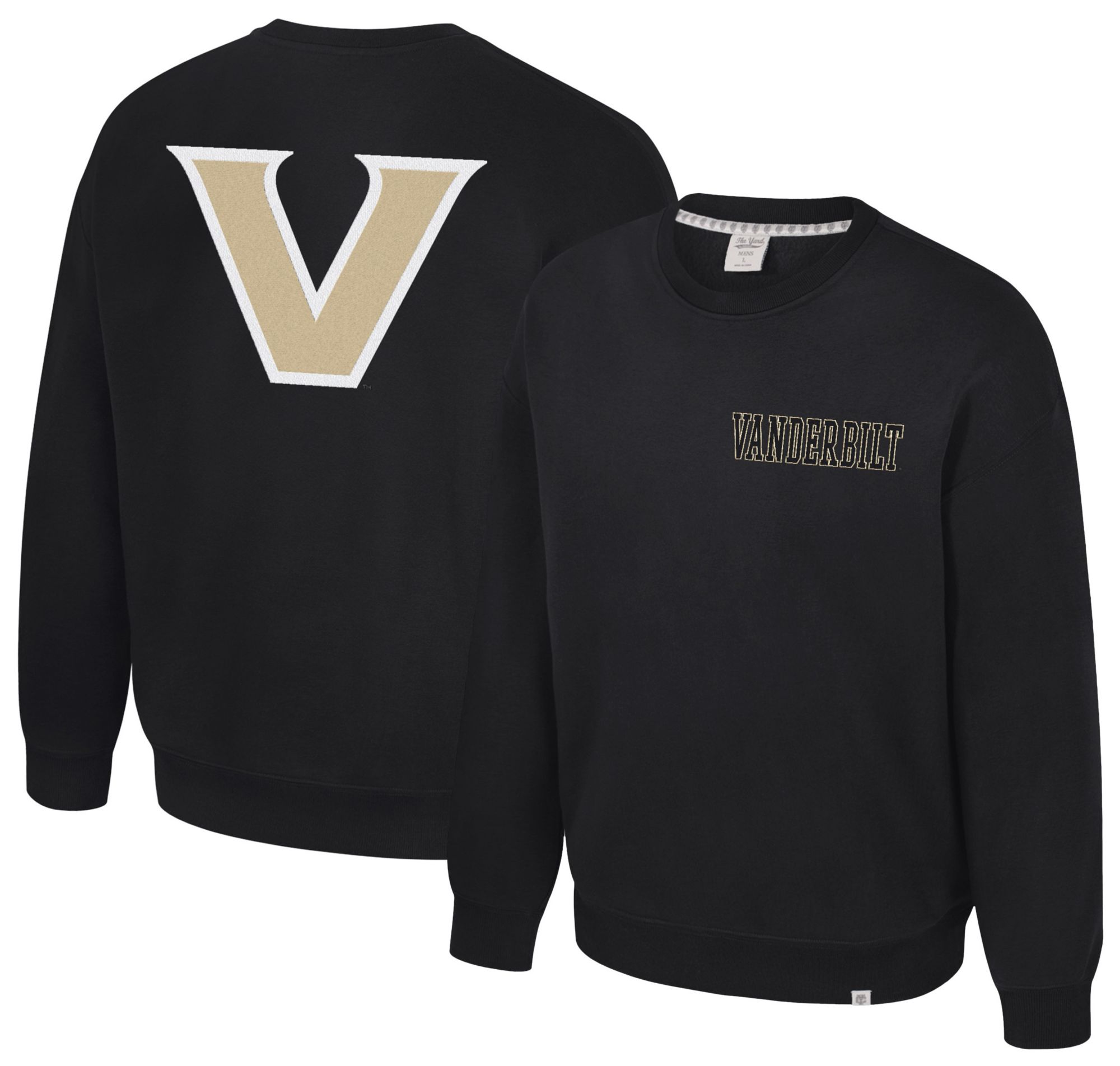 Colosseum Men's Vanderbilt Commodores Black Super-Rich Vintage Crewneck Sweatshirt