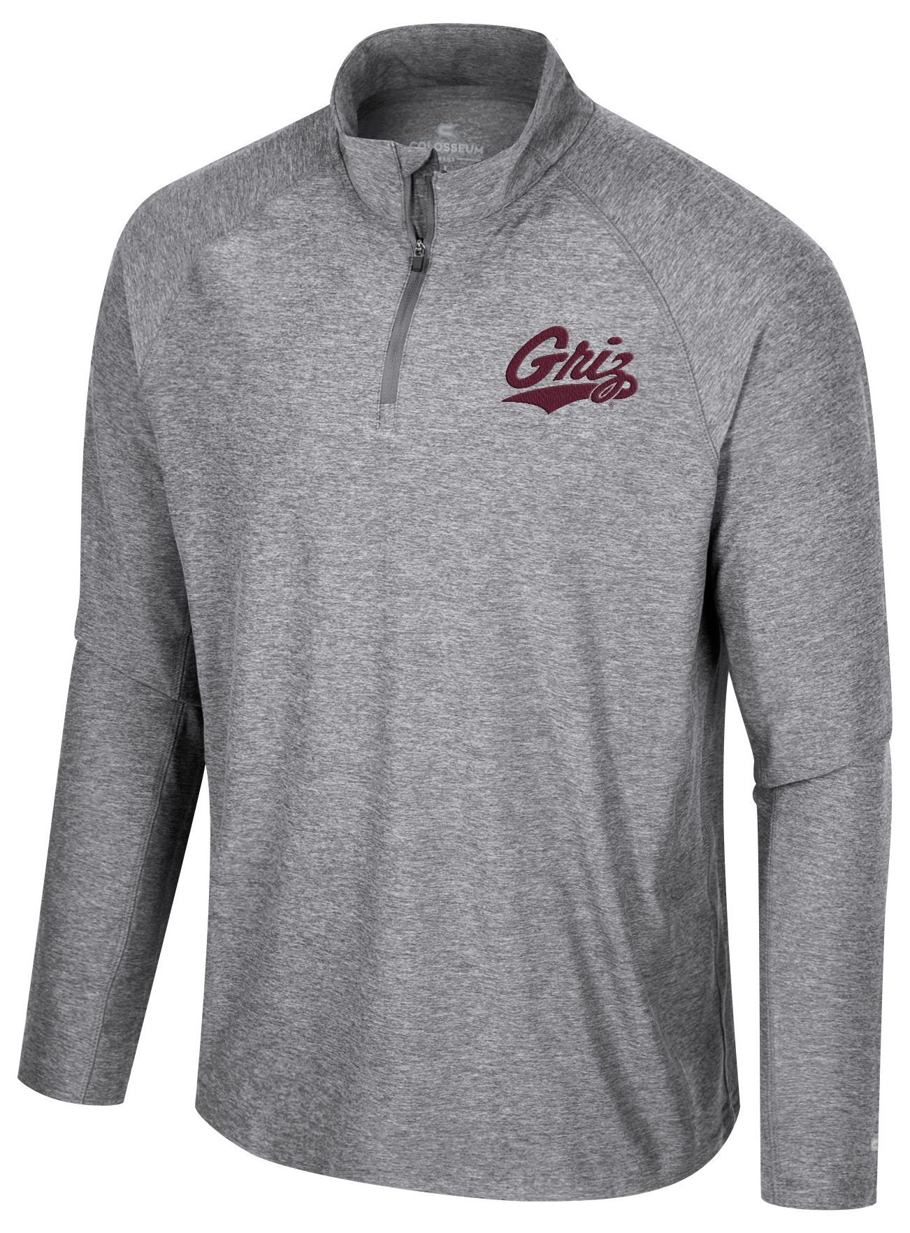 Colosseum Men's Montana Grizzlies Gray 1/4 Zip Jacket