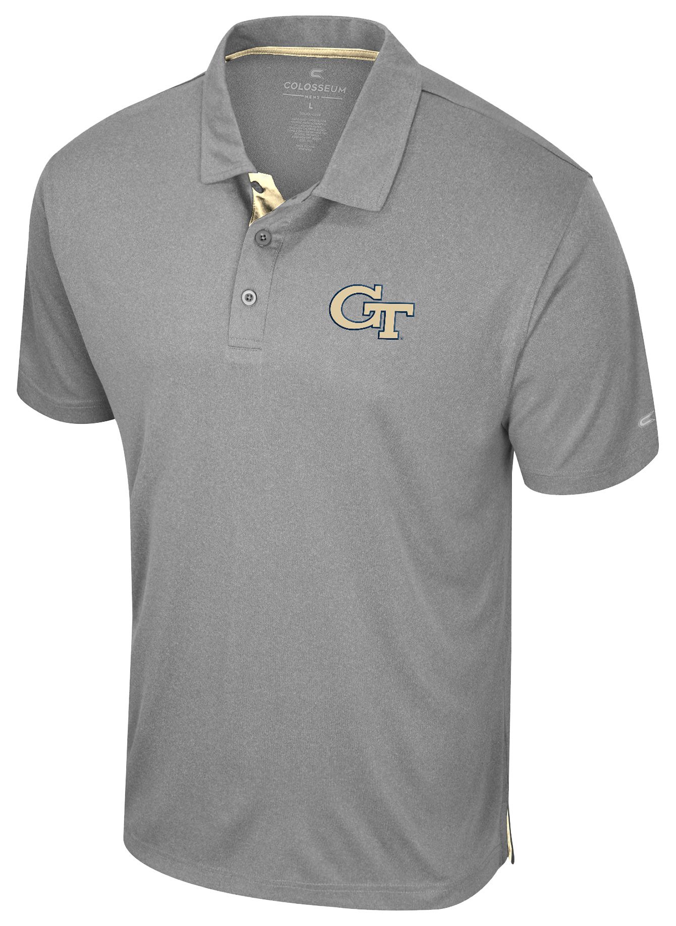 Colosseum Men's Georgia Tech Yellow Jackets Heather Gray Polo