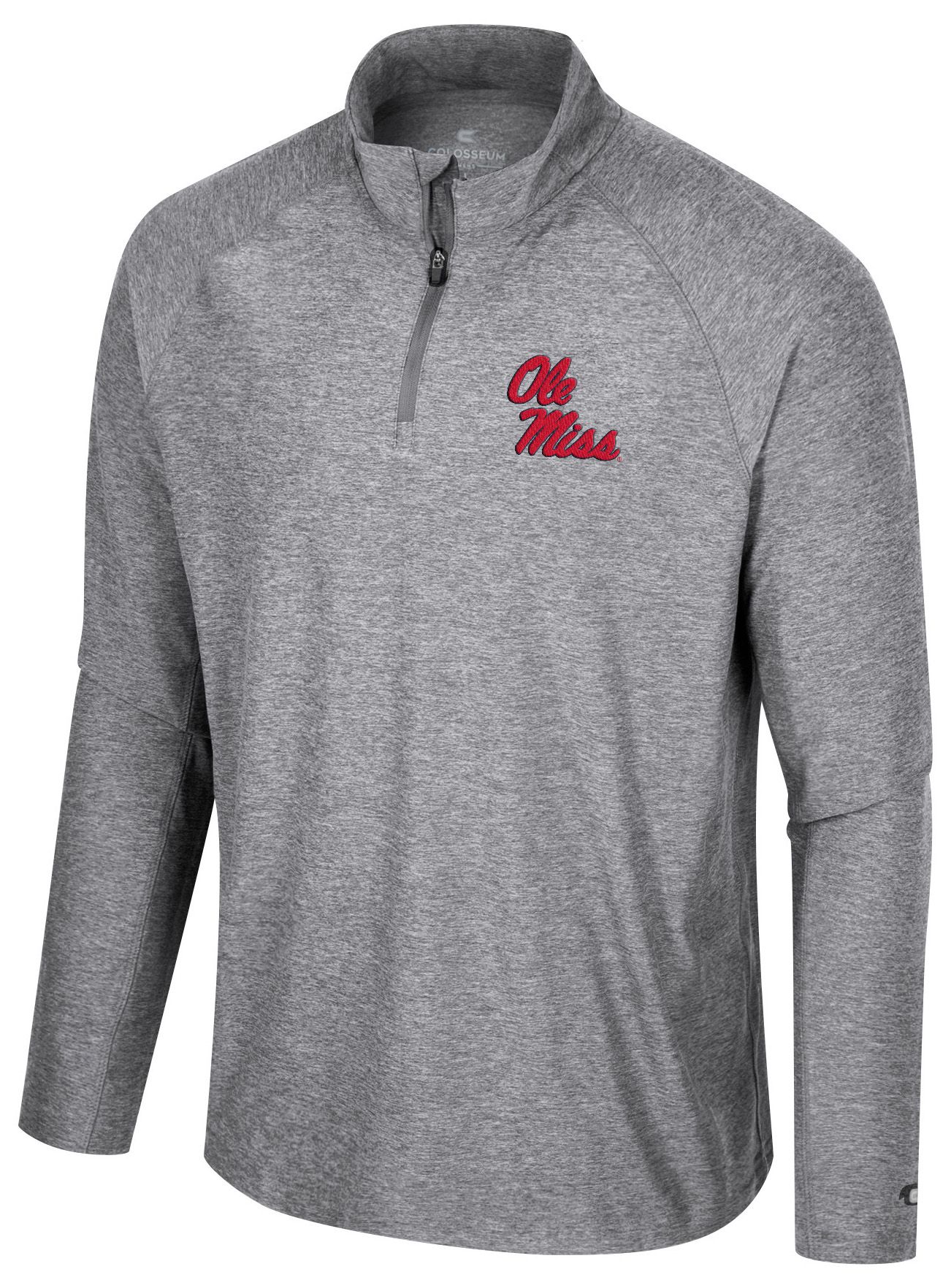 Colosseum Men's Ole Miss Rebels Gray 1/4 Zip Jacket