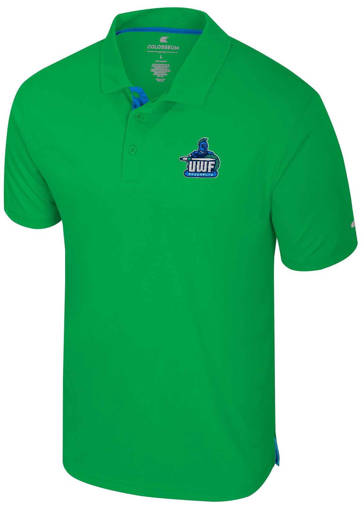 Colosseum Men's West Florida Argonauts Kelly Green Polo, XXL