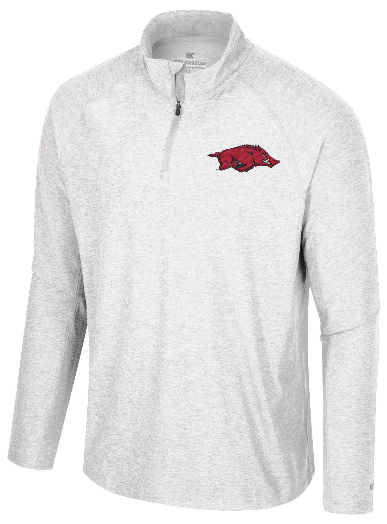 Colosseum Men's Arkansas Razorbacks White 1/4 Zip Jacket
