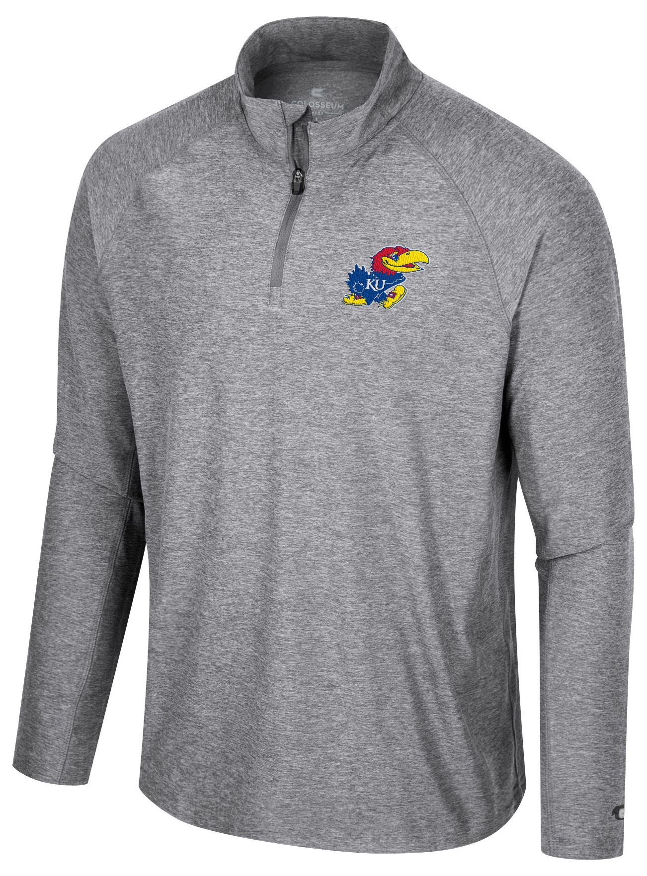 Colosseum Men's Kansas Jayhawks Gray 1/4 Zip Jacket