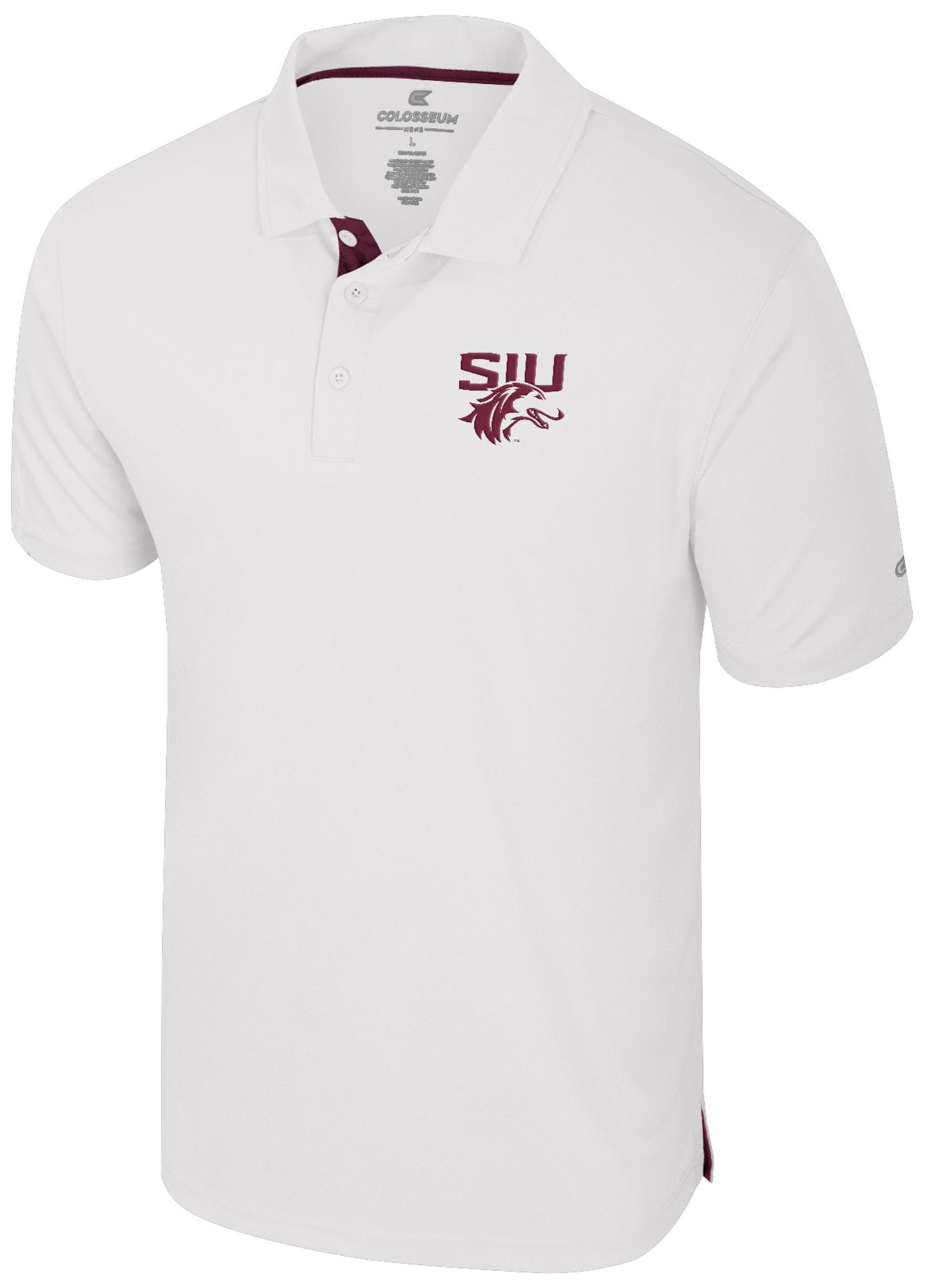 Colosseum Men's Southern Illinois Salukis White Polo