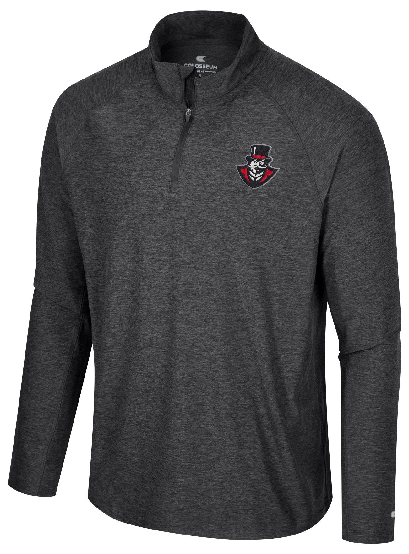 Colosseum Men's Austin Peay Governors Black 1/4 Zip Jacket, XXL